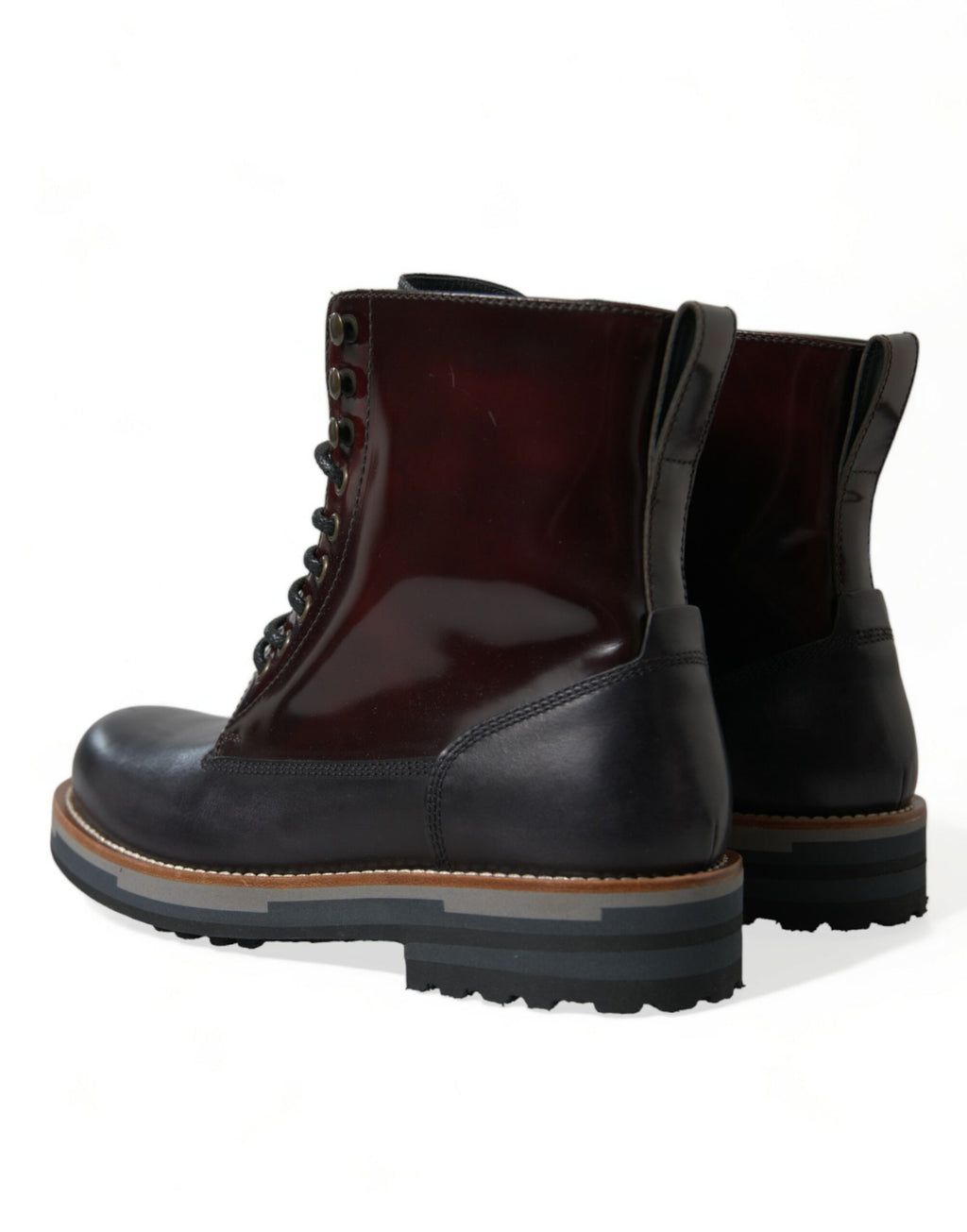 Dolce & Gabbana Black Lace Up Boots for Men side view
