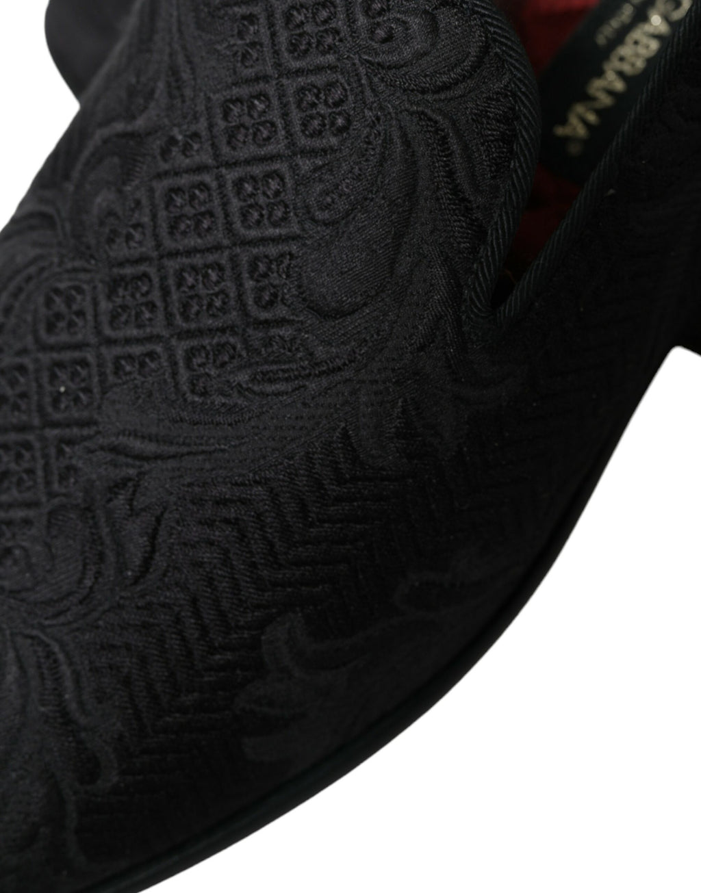Mocassins de ville à enfiler Dolce & Gabbana en brocart noir pour homme