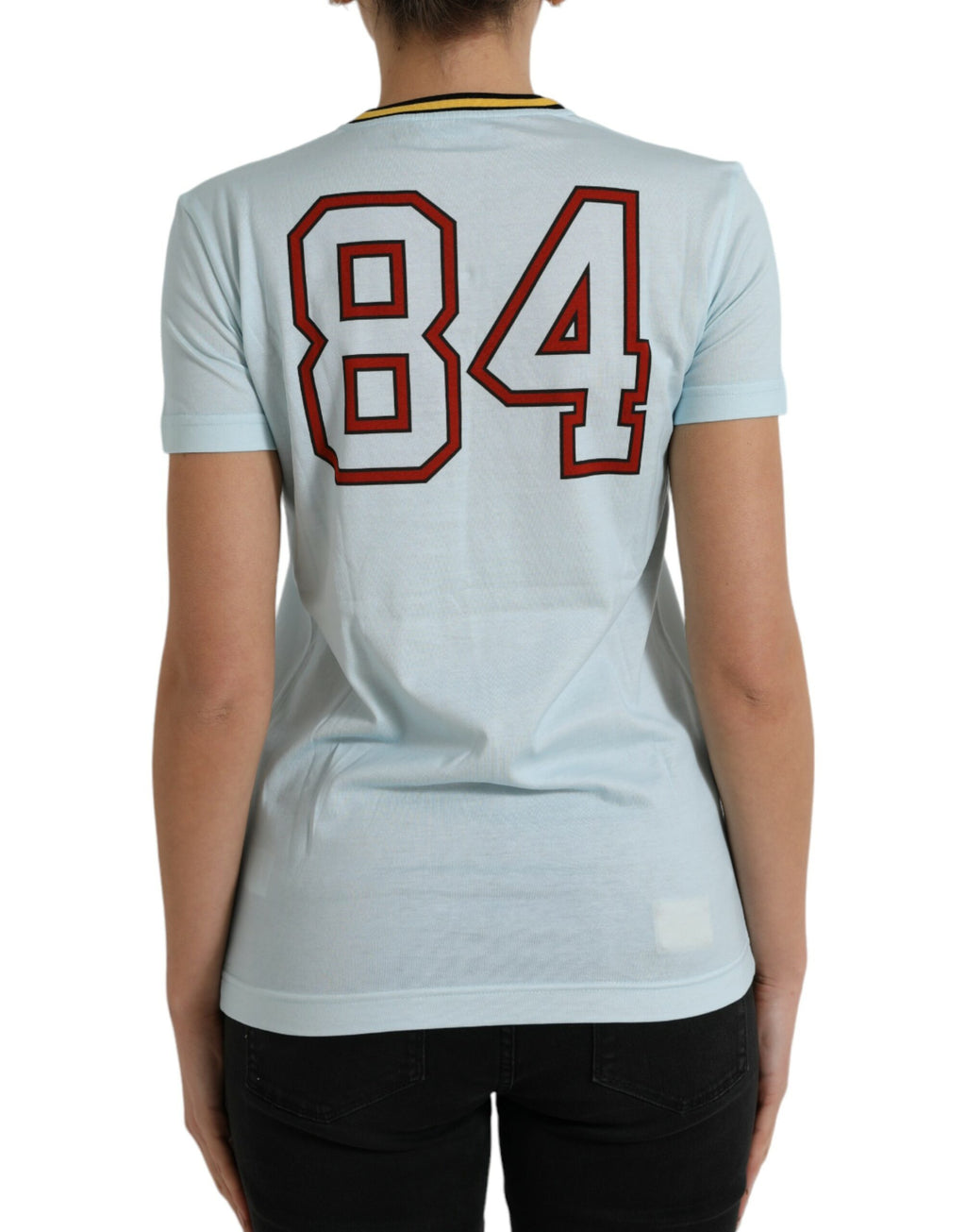 T-shirt Dolce & Gabbana en Coton Bleu Clair Col Rond Free Love