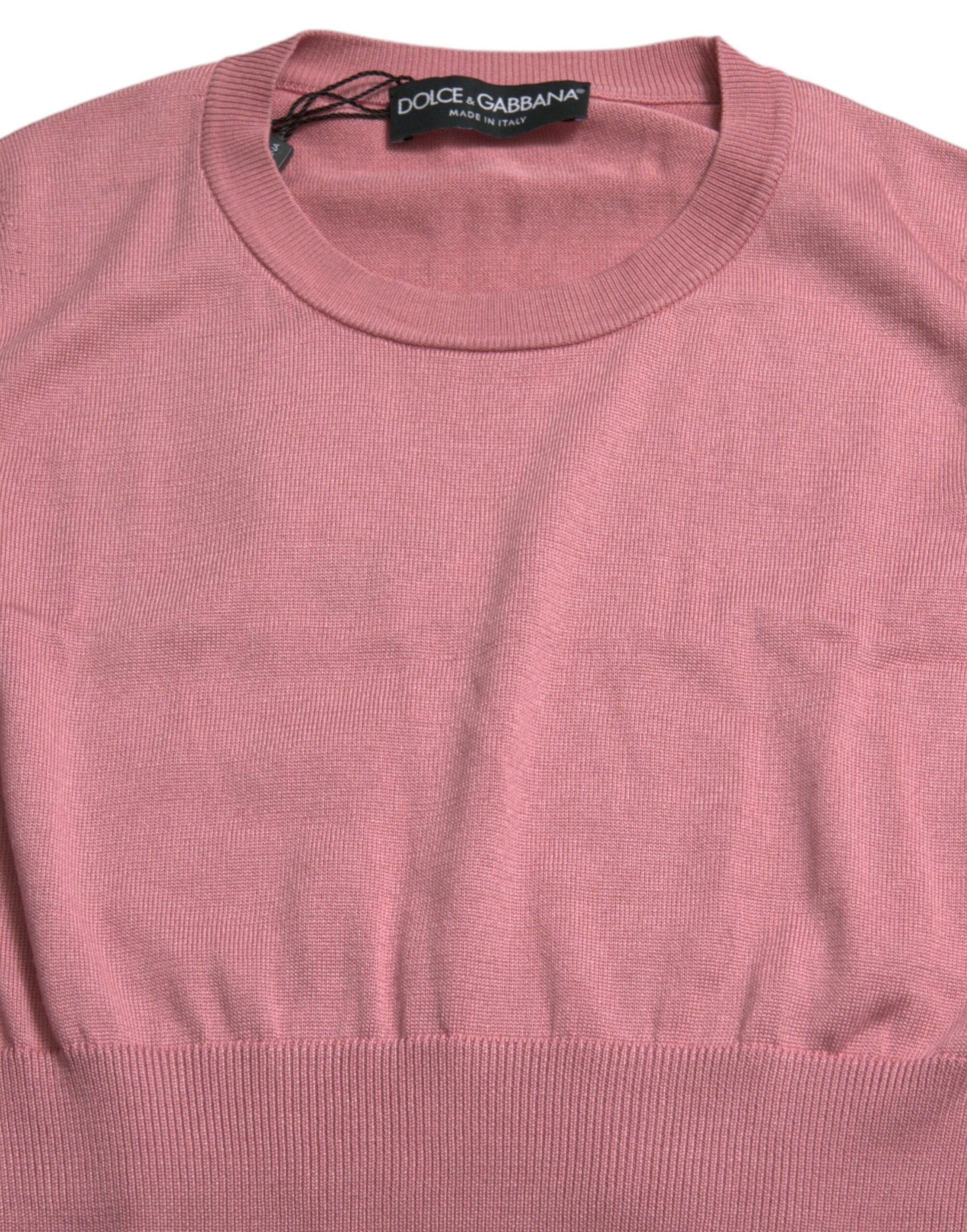 Dolce & Gabbana Pink Crew Neck Cropped Sleeveless Tank Top