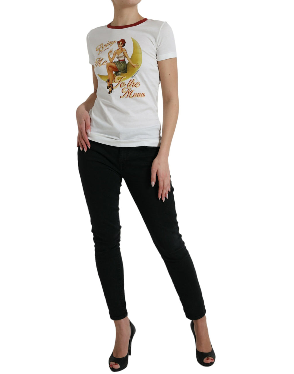 T-shirt Dolce & Gabbana blanc « Bring Me To The Moon »