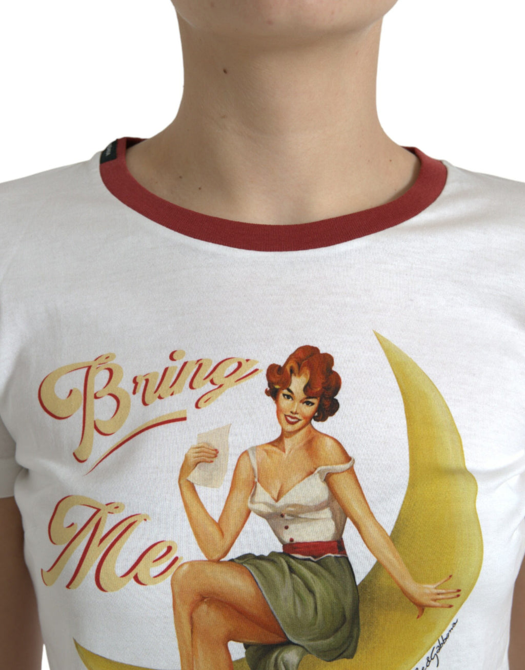 T-shirt Dolce & Gabbana blanc « Bring Me To The Moon »