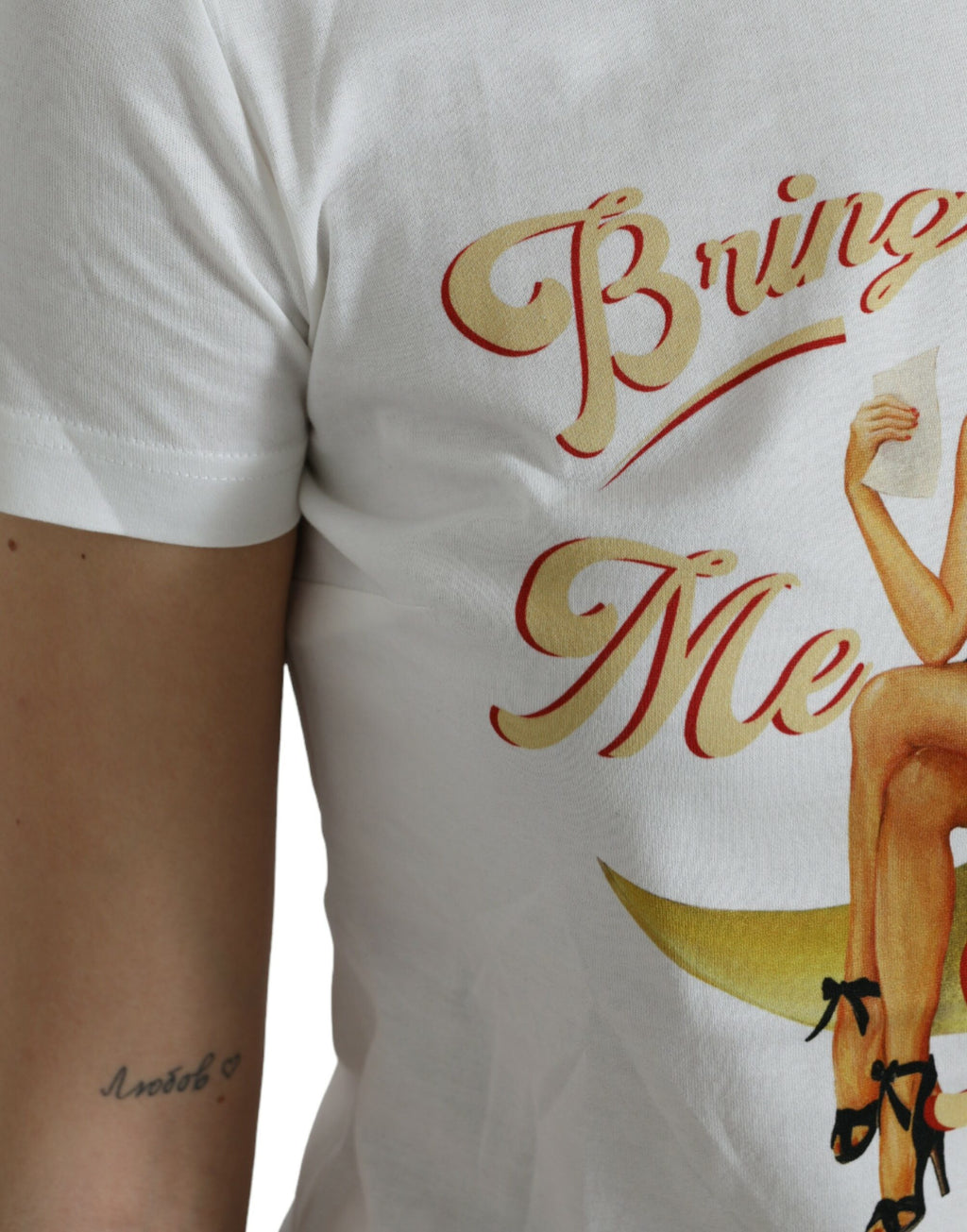 T-shirt Dolce & Gabbana blanc « Bring Me To The Moon »