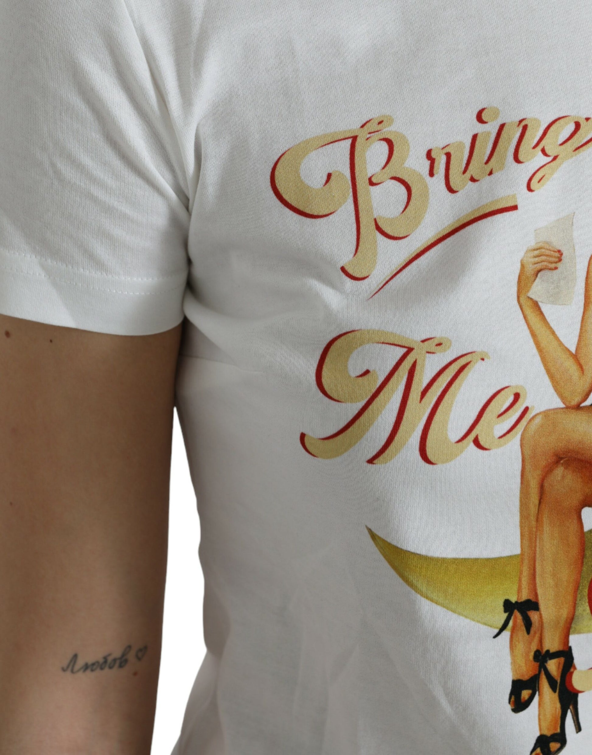 T-shirt Dolce & Gabbana blanc « Bring Me To The Moon »