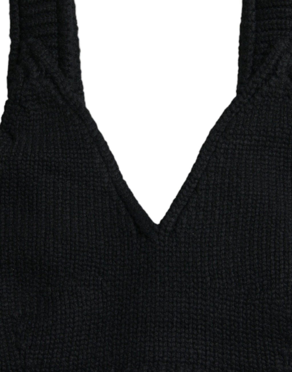 Haut bustier Dolce & Gabbana en cachemire noir court à col en V