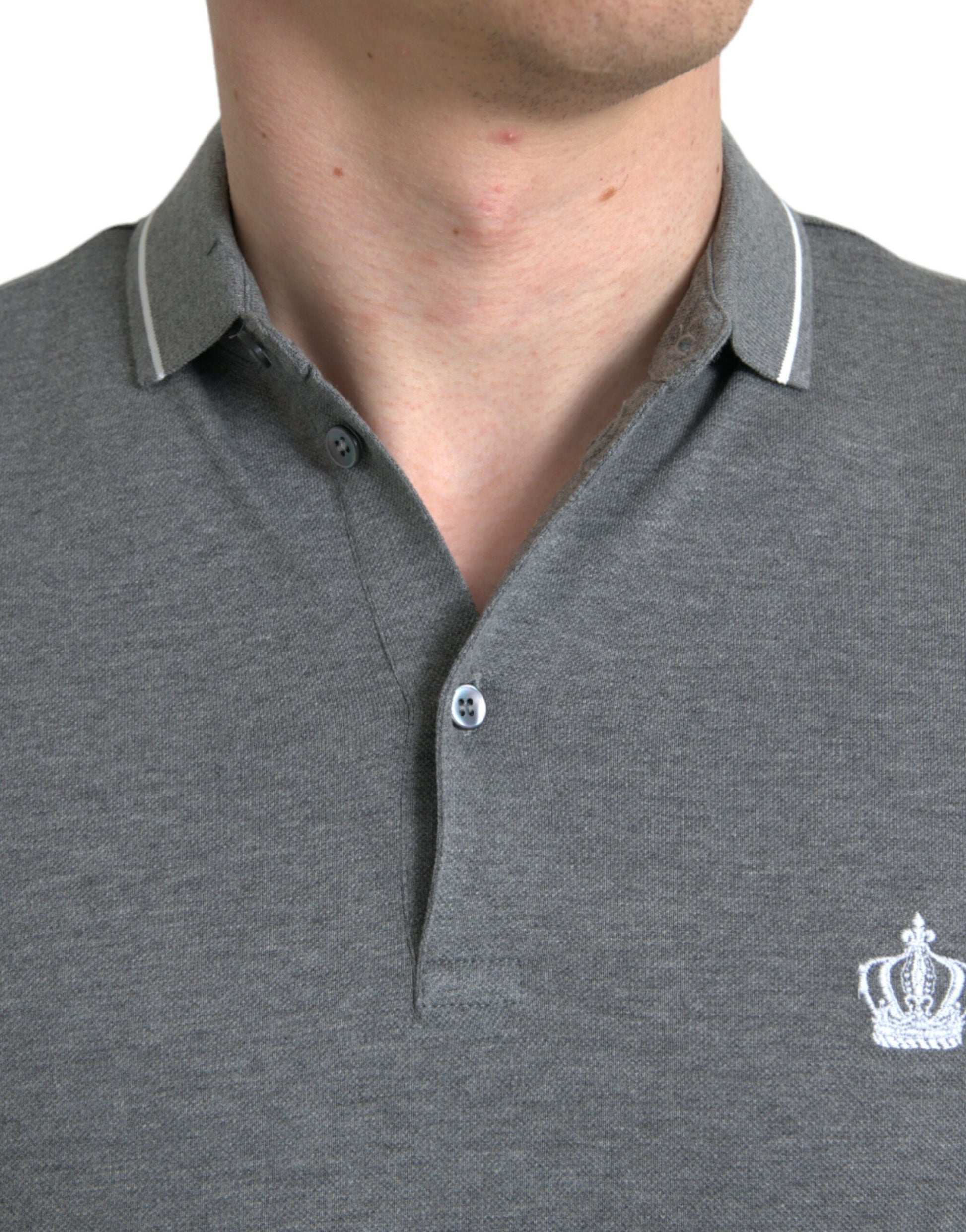 Dolce & Gabbana Grey Polo Shirt for Men side view