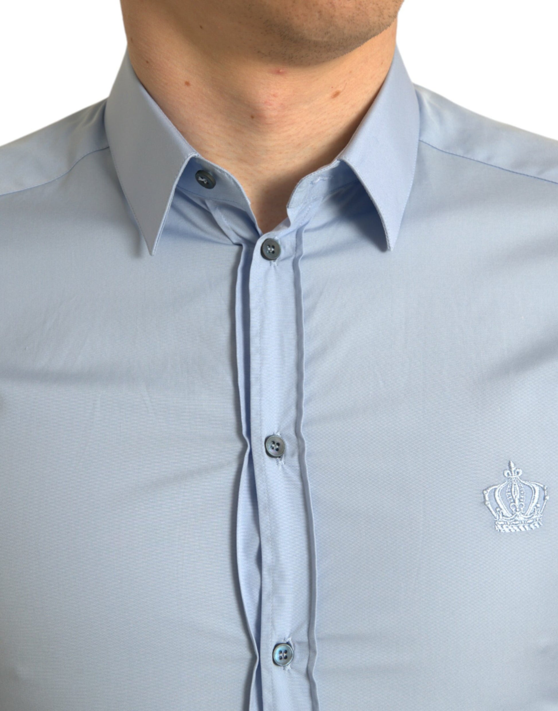 Dolce & Gabbana Blue Dress Shirt for Men side view