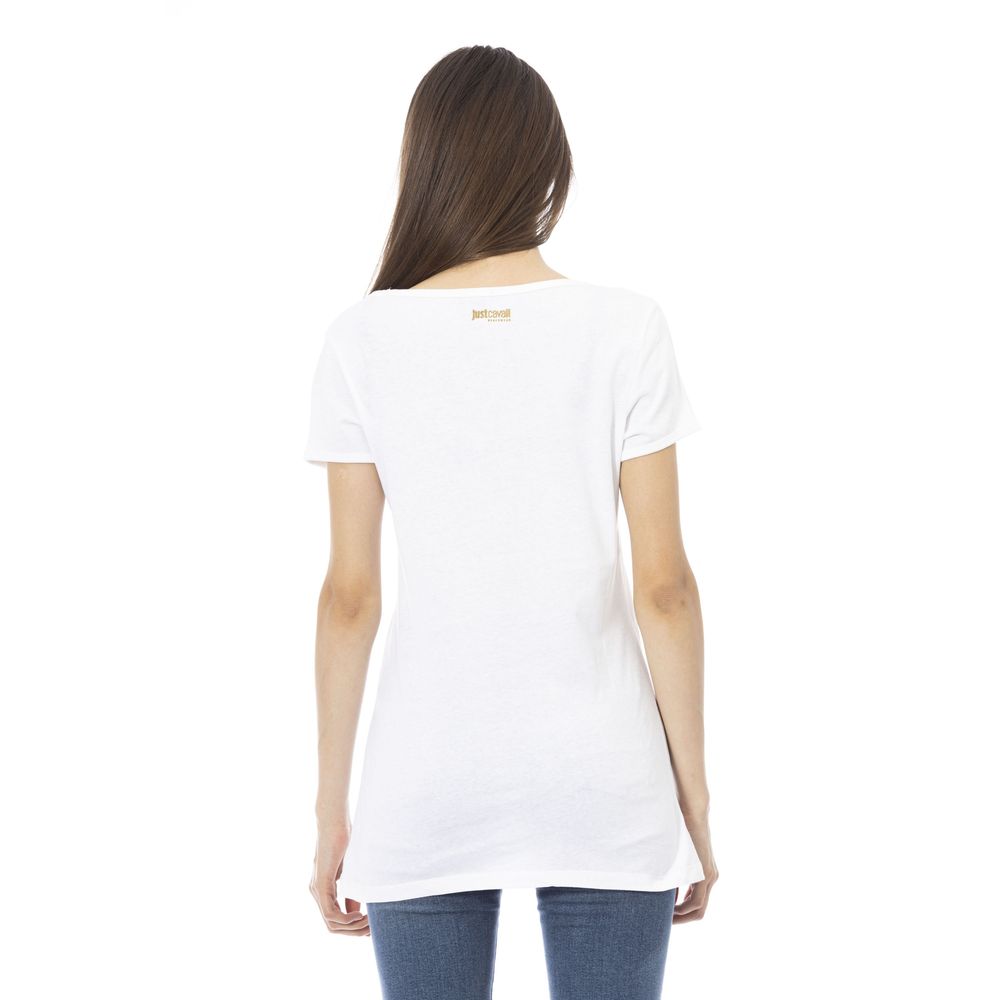 T-shirt Just Cavalli blanc en coton pour femme