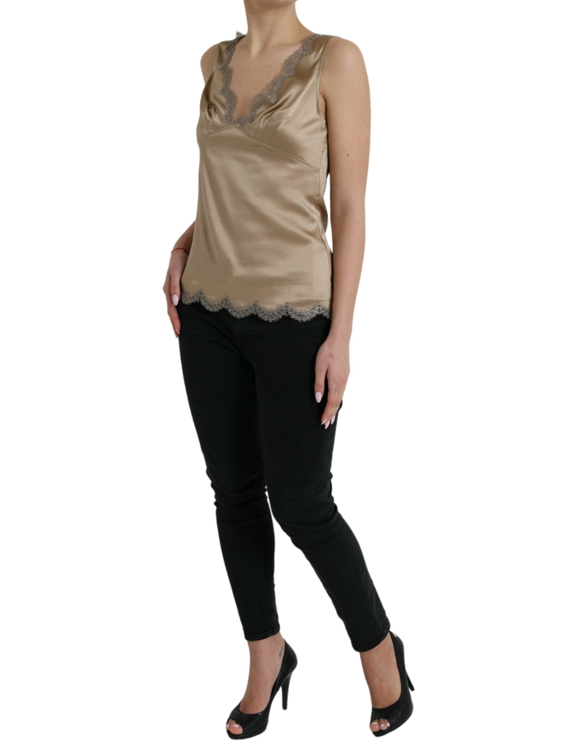 Dolce & Gabbana Brown Sleeveless T-Shirt for Women alternate view