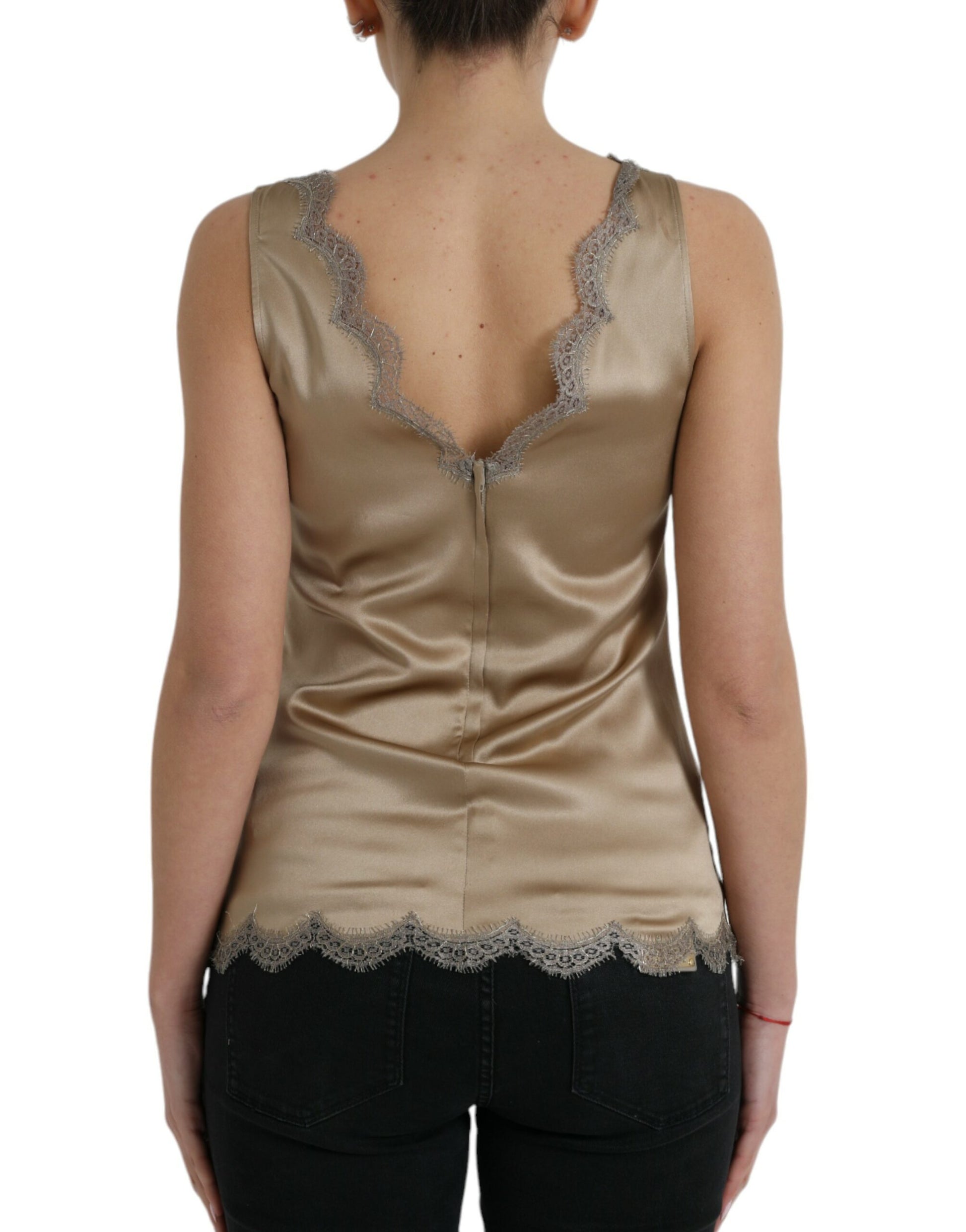 Dolce & Gabbana Brown Sleeveless T-Shirt for Women detail view