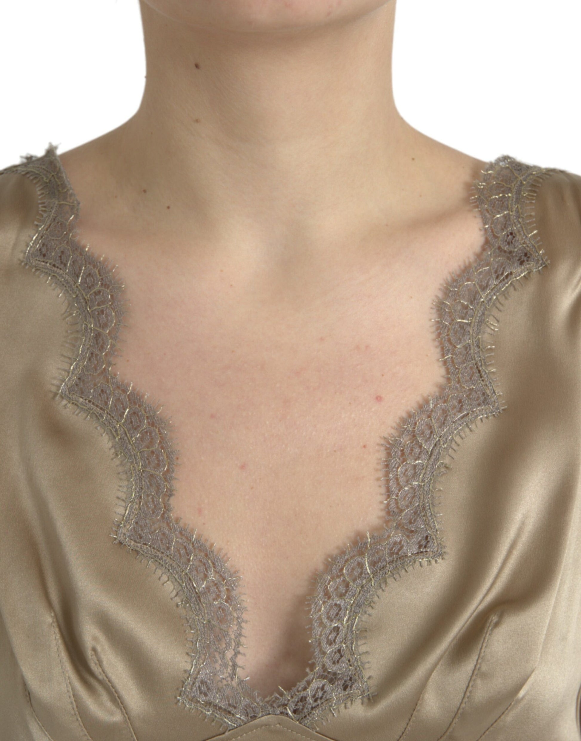 Dolce & Gabbana Brown Sleeveless T-Shirt for Women side view