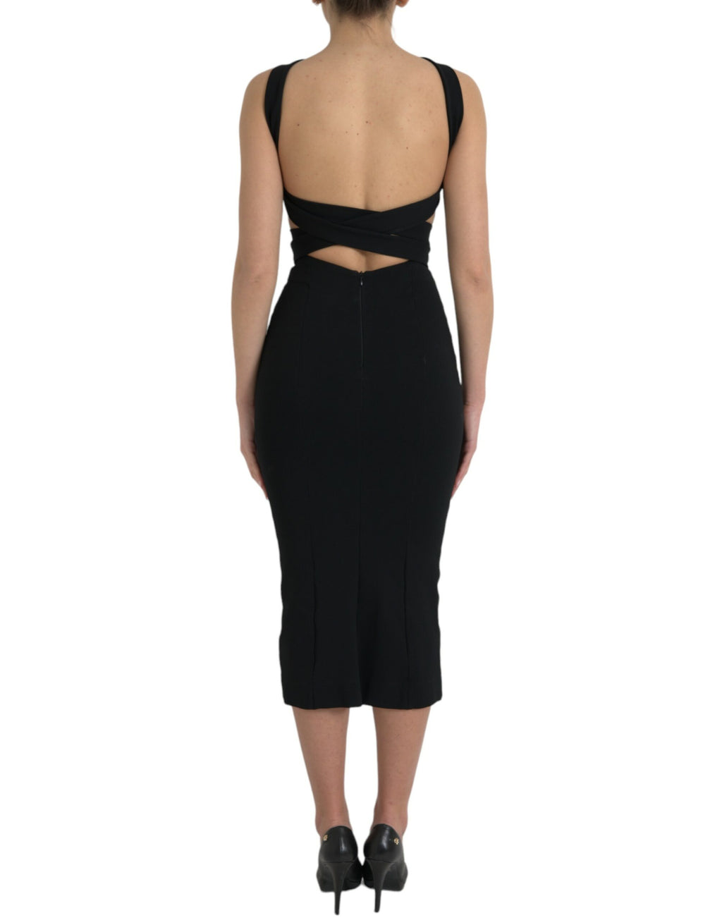 Dolce & Gabbana Black Midi Dress for Women detail view