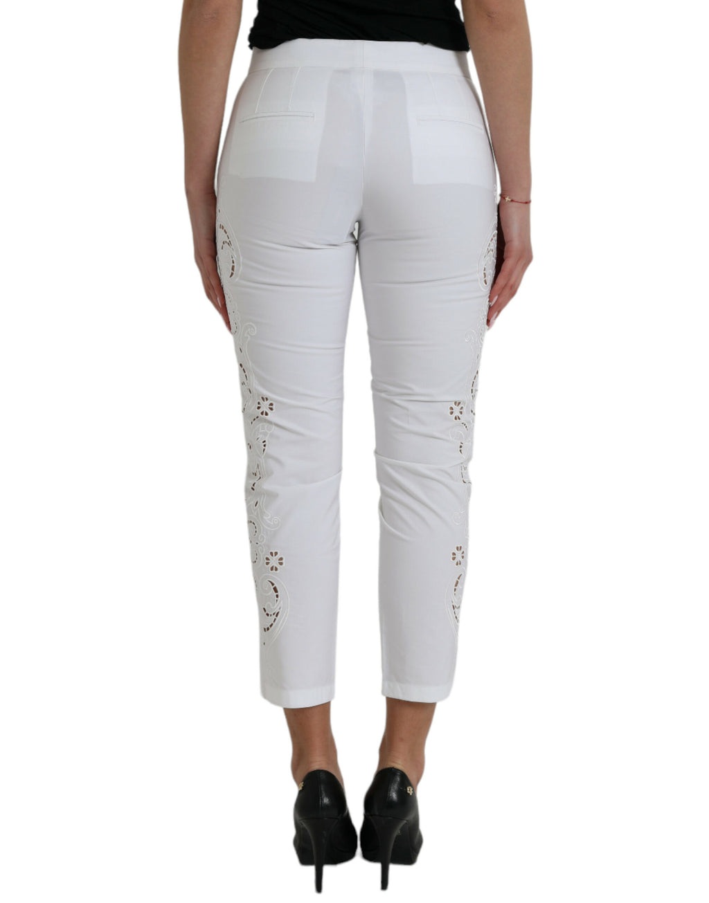 Dolce & Gabbana White Cropped Pants for Women detail view
