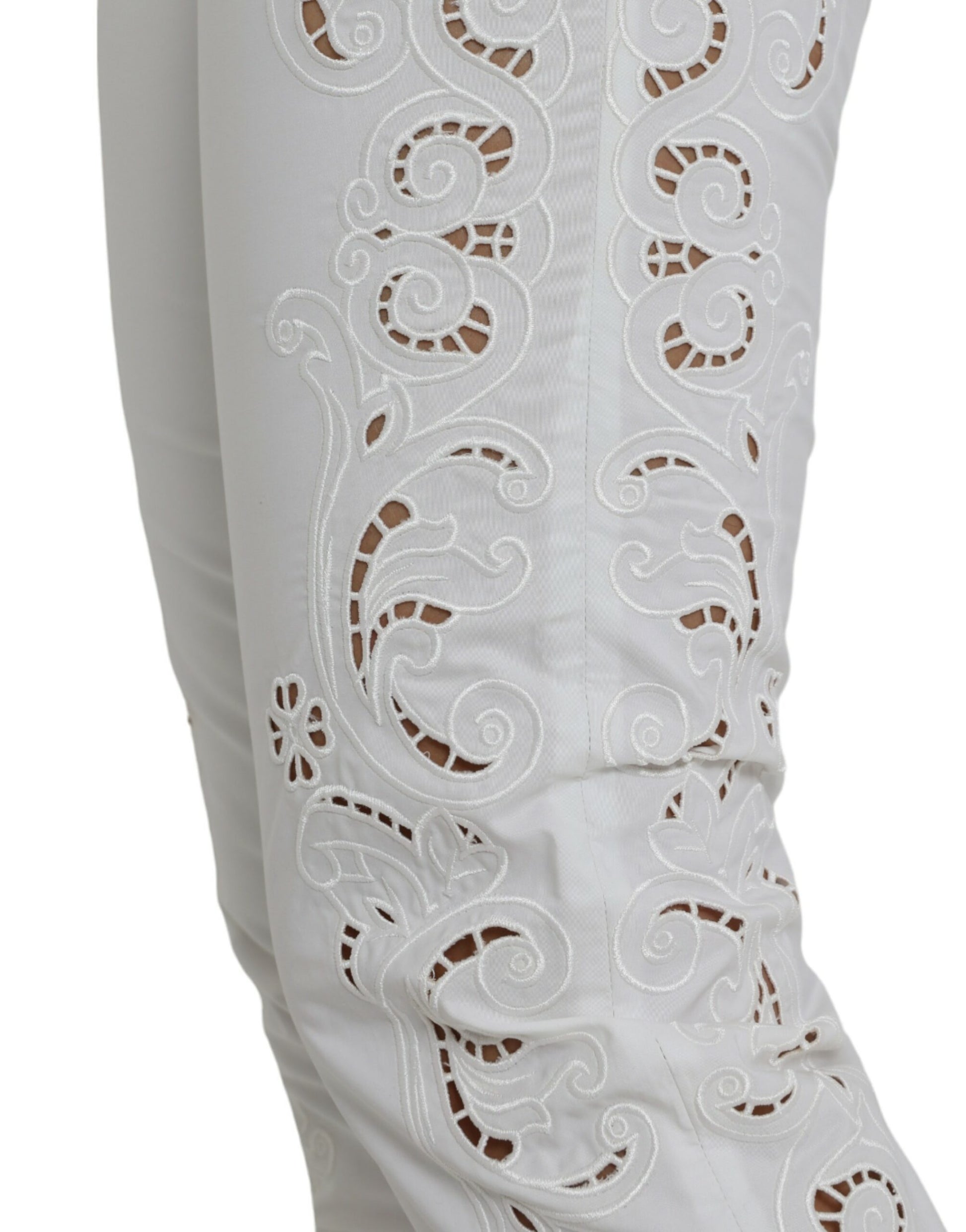 Dolce & Gabbana White Cropped Pants for Women side view