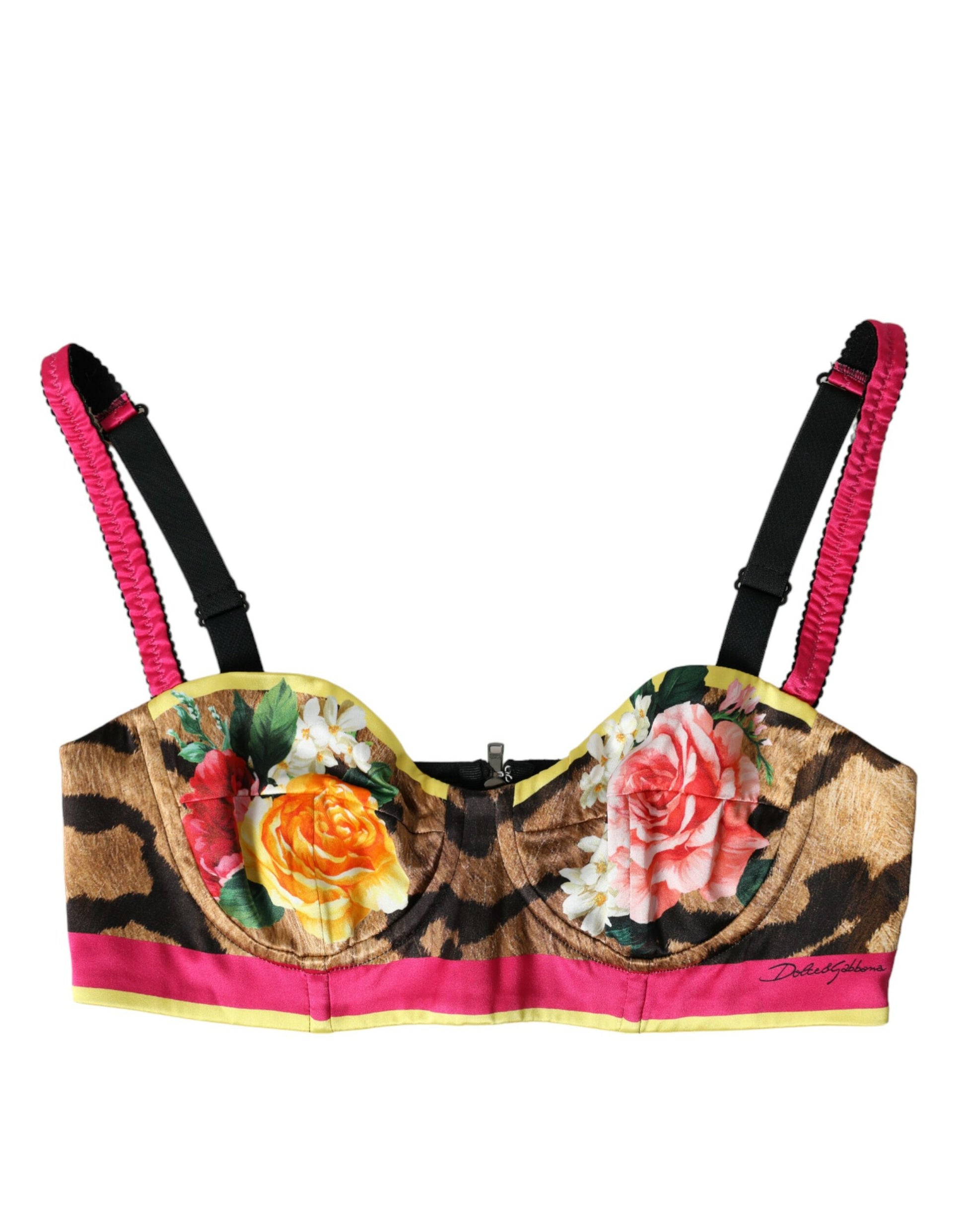 Haut court bustier sans manches à fleurs multicolores Dolce & Gabbana