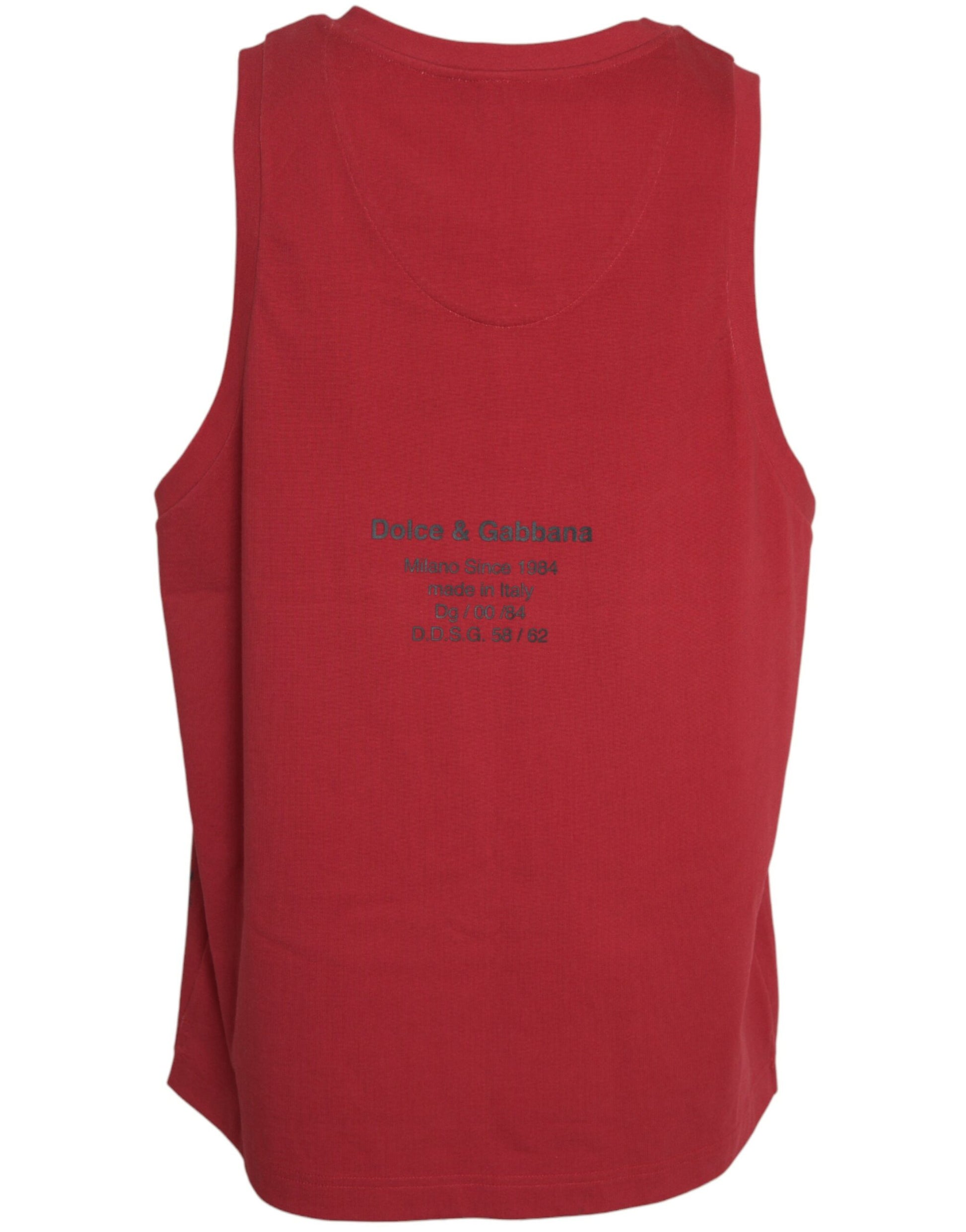 Dolce & Gabbana Red Sleeveless T-Shirt for Men alternate view