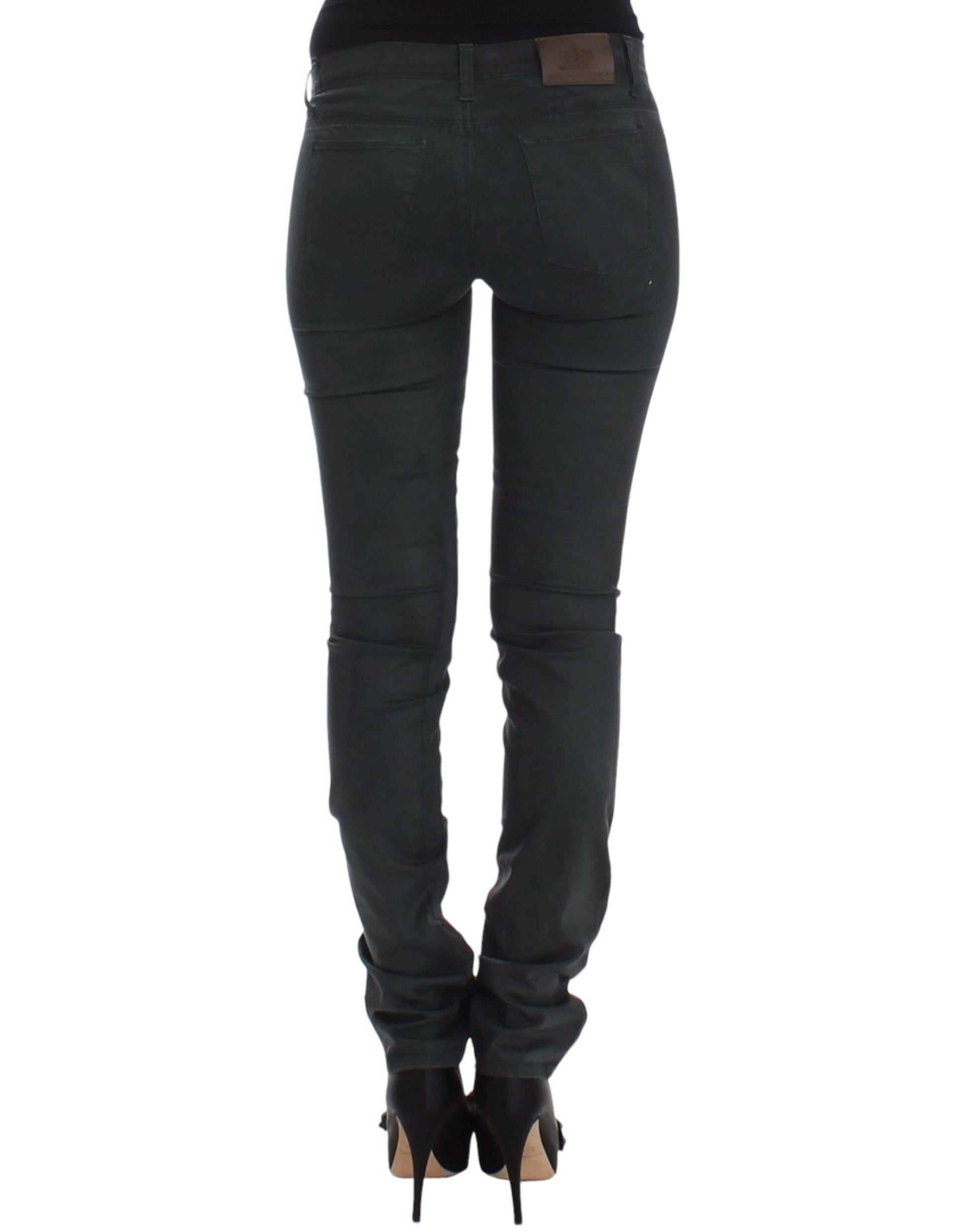 Ermanno Scervino Green Slim Jeans Denim Pants Straight Leg Stretch