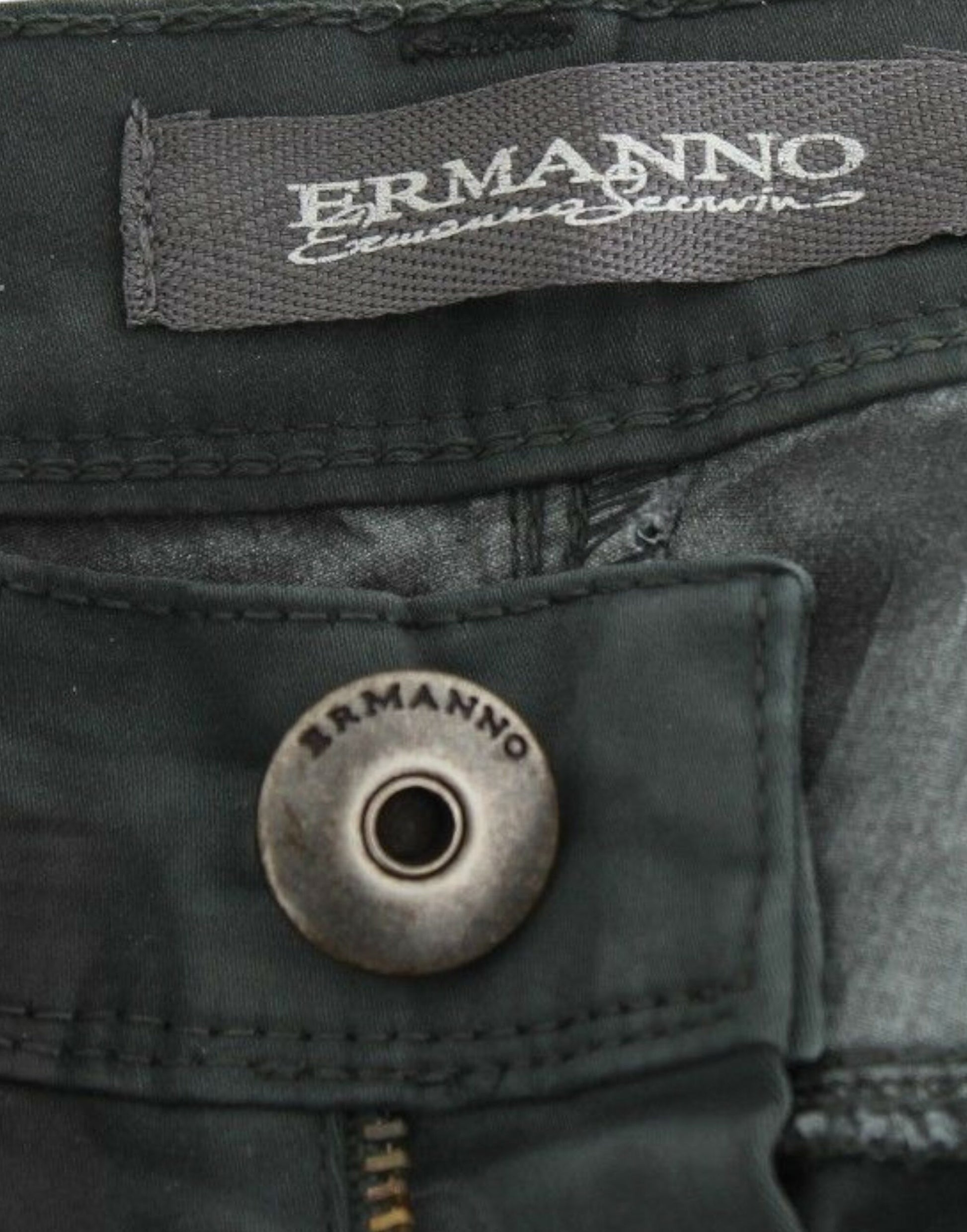 Ermanno Scervino Green Slim Jeans Denim Pants Straight Leg Stretch