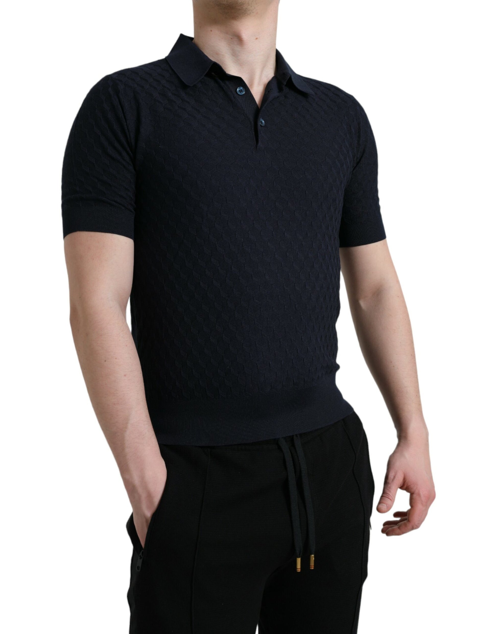 Dolce & Gabbana Blue Polo Shirt for Men detail view