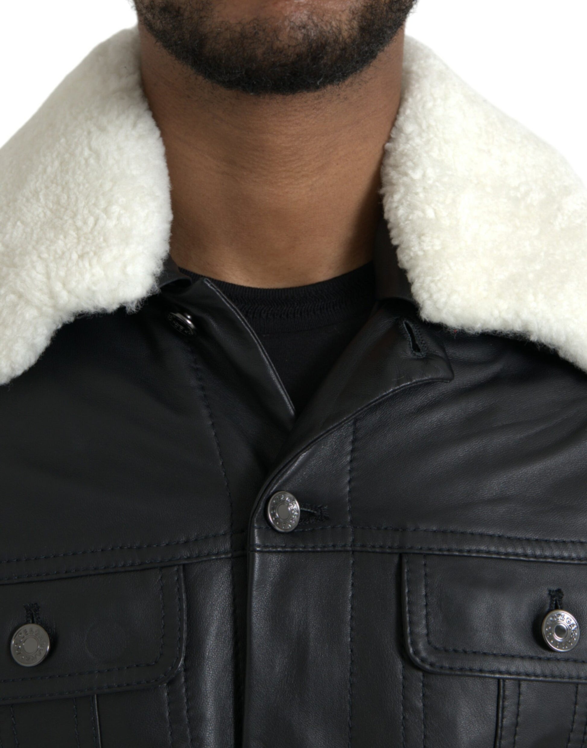 Dolce & Gabbana Black Biker Jackets for Men side view