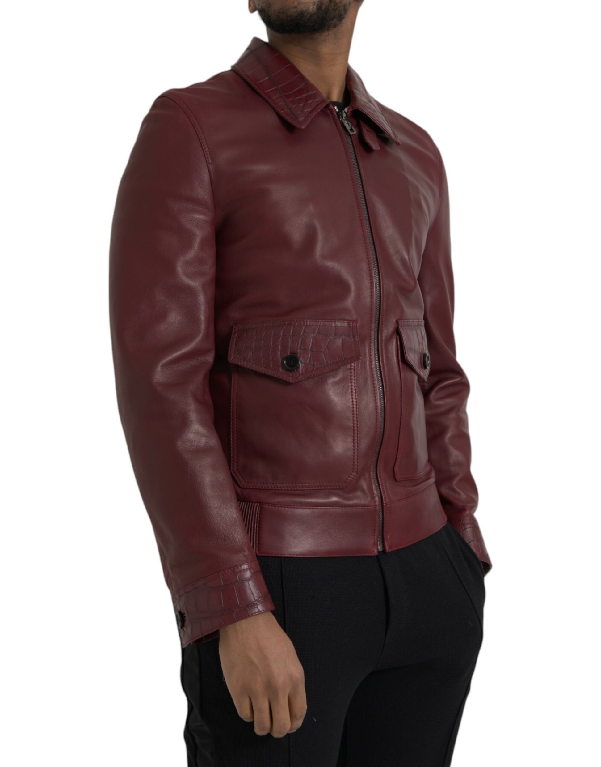 Dolce & Gabbana Red Biker Jackets for Men alternate view