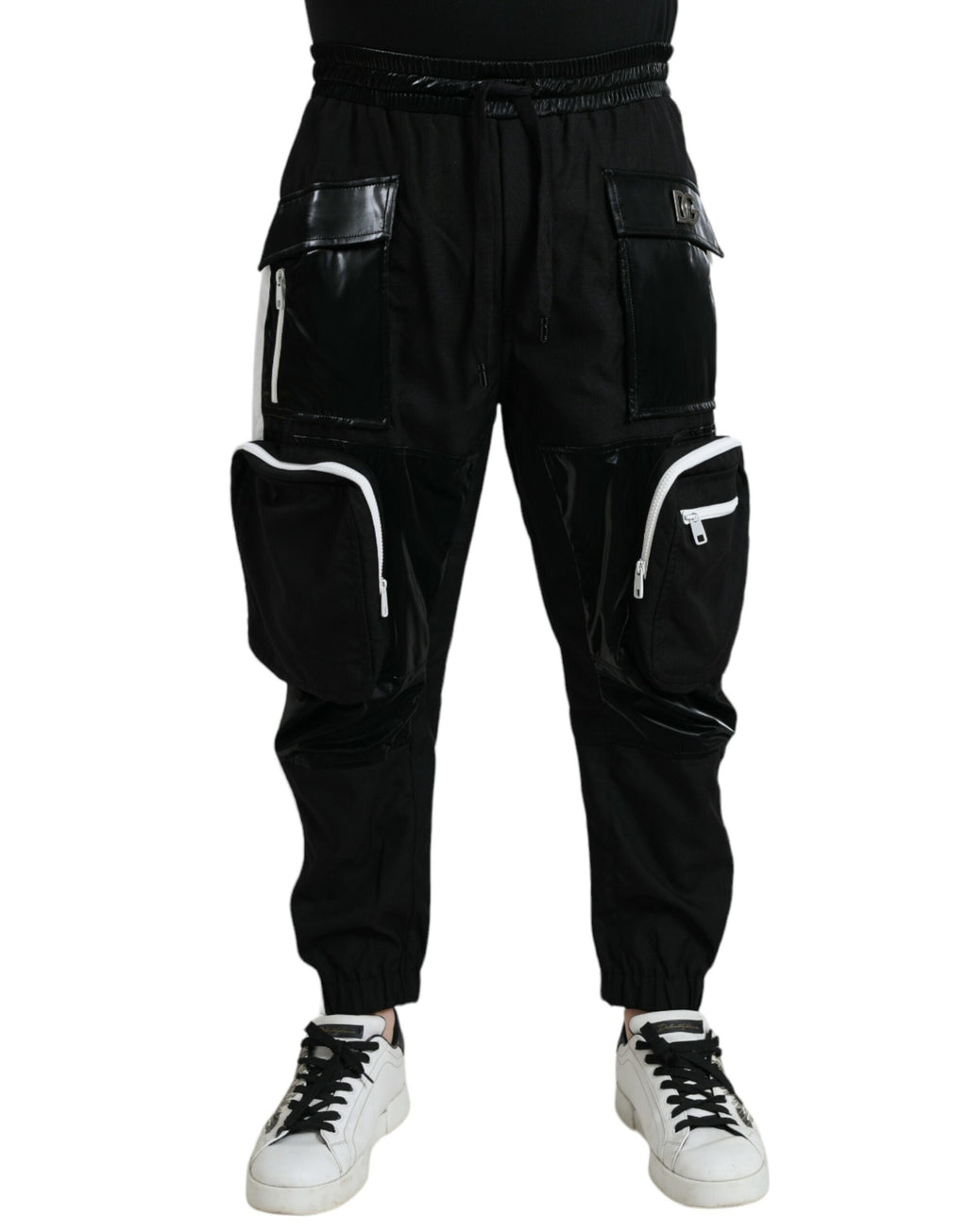 Dolce & Gabbana Pantalon de survêtement cargo en nylon noir pour homme