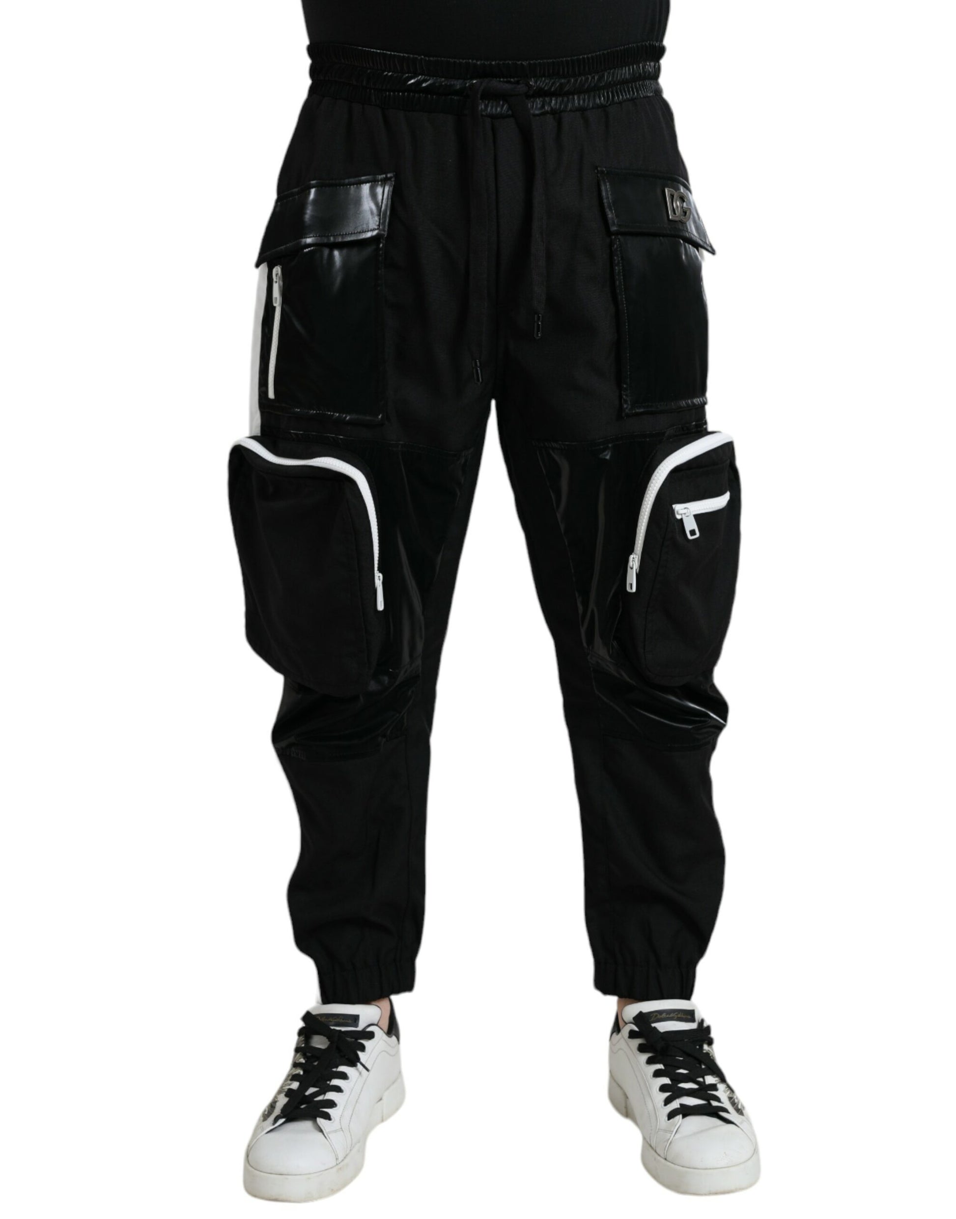 Dolce & Gabbana Pantalon de survêtement cargo en nylon noir pour homme