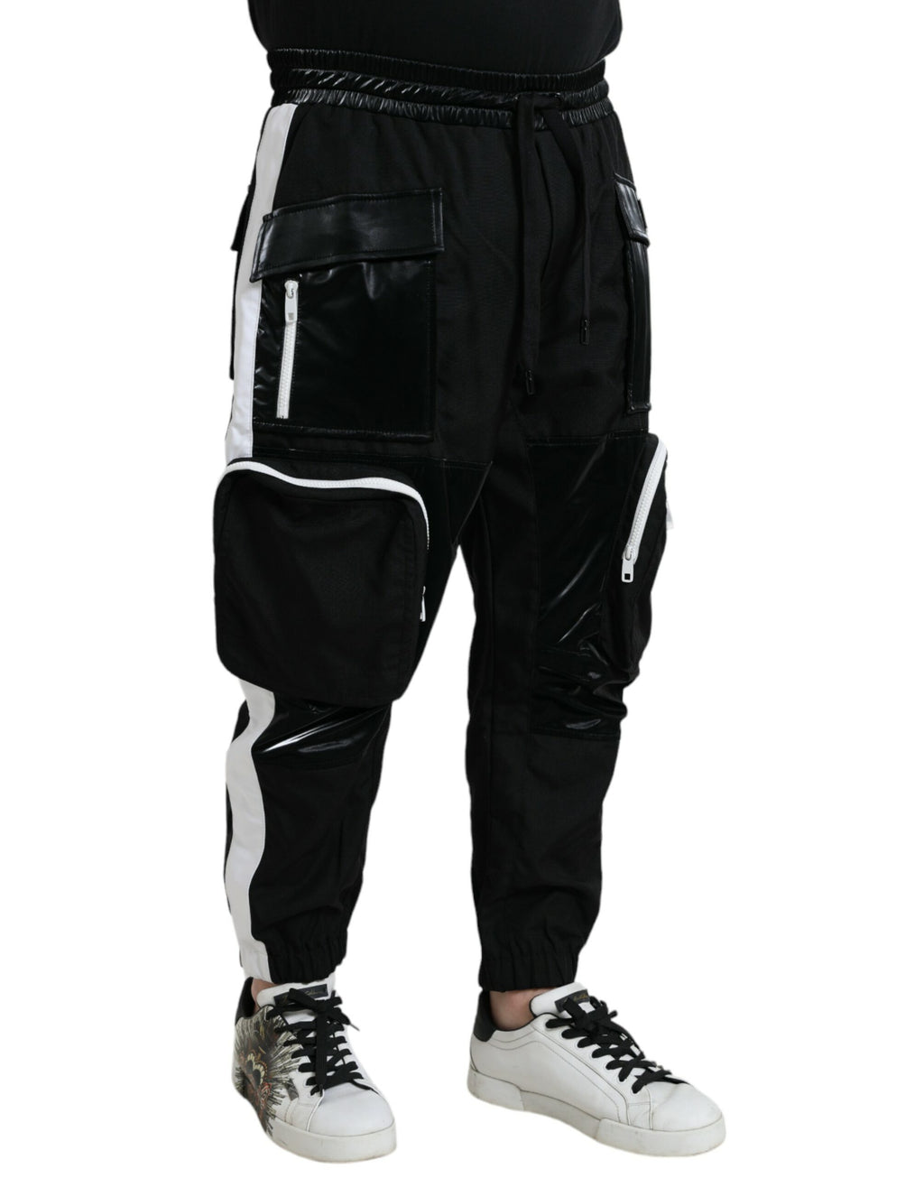 Dolce & Gabbana Pantalon de survêtement cargo en nylon noir pour homme