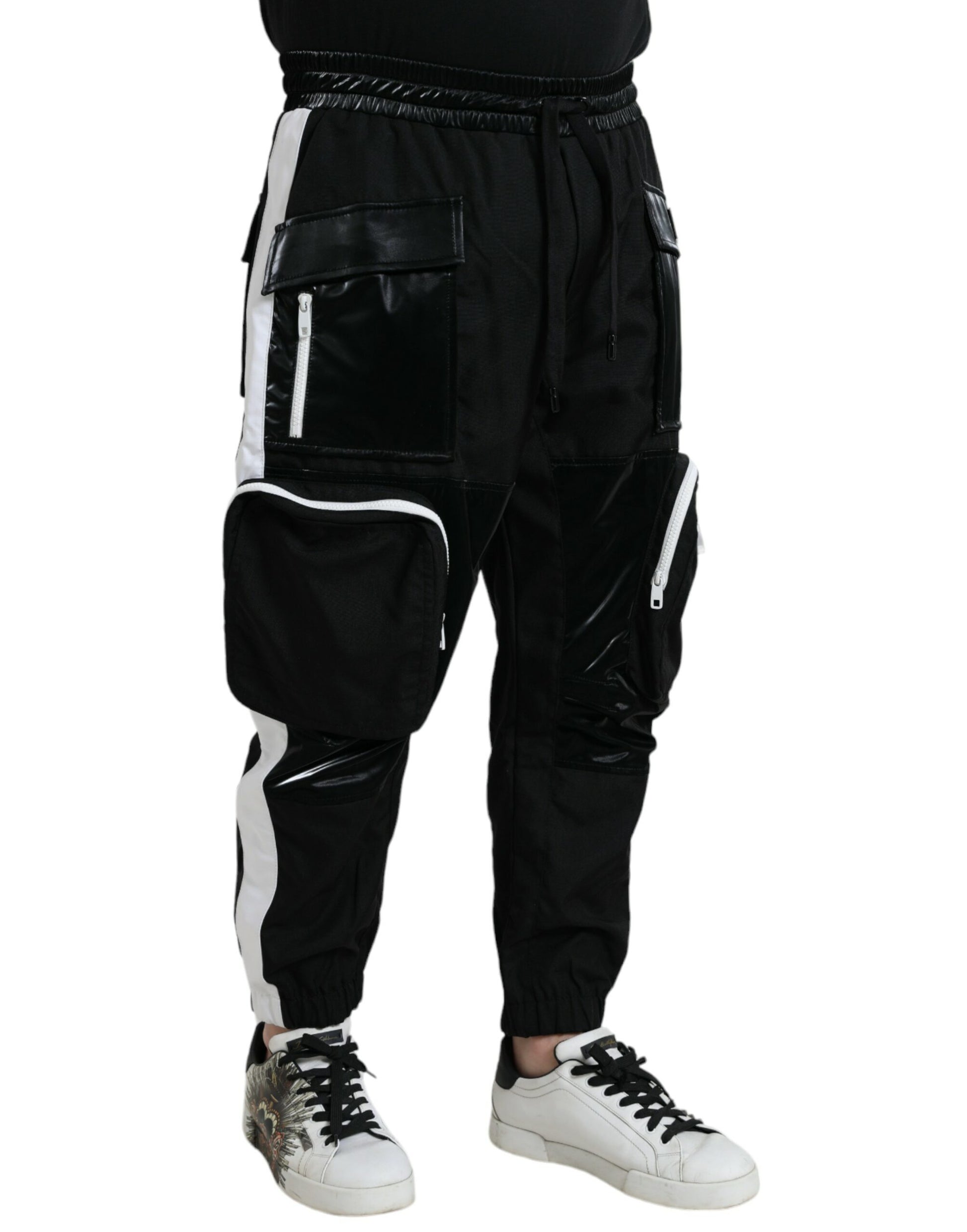 Dolce & Gabbana Pantalon de survêtement cargo en nylon noir pour homme