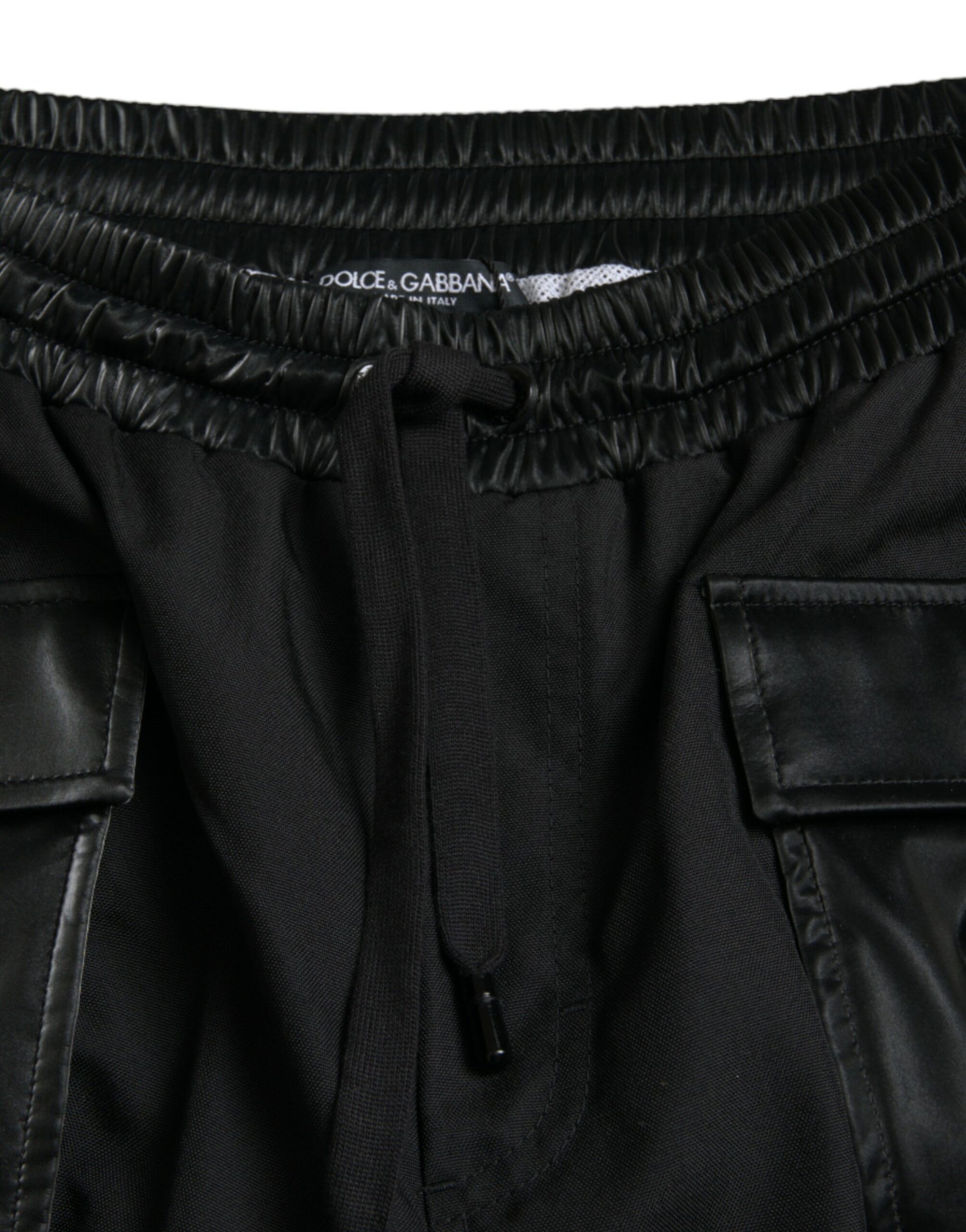 Dolce & Gabbana Pantalon de survêtement cargo en nylon noir pour homme