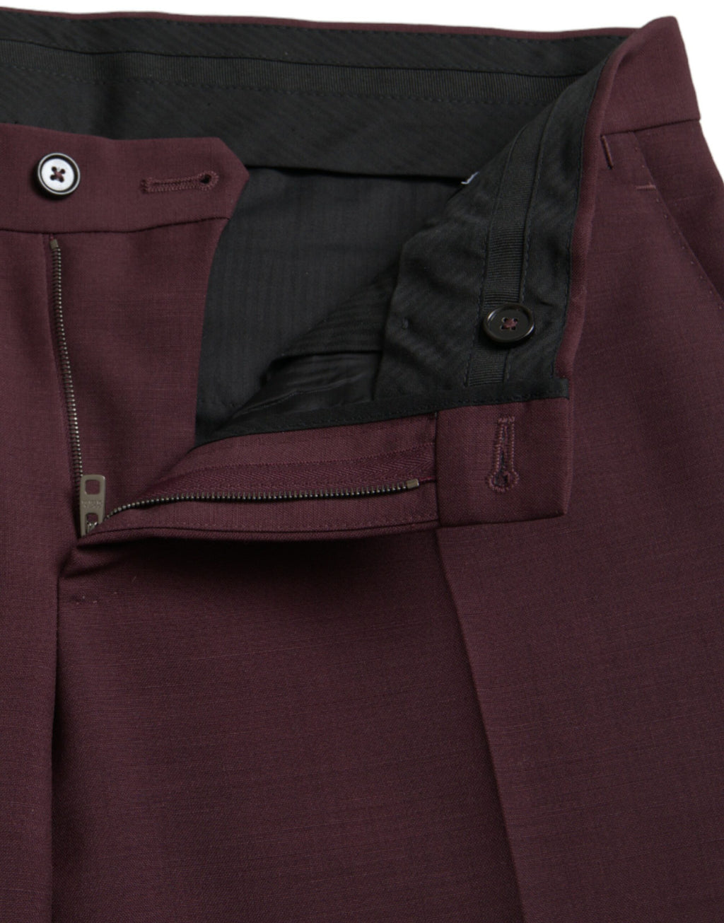 Pantalon habillé homme coupe ajustée en laine bordeaux Dolce & Gabbana