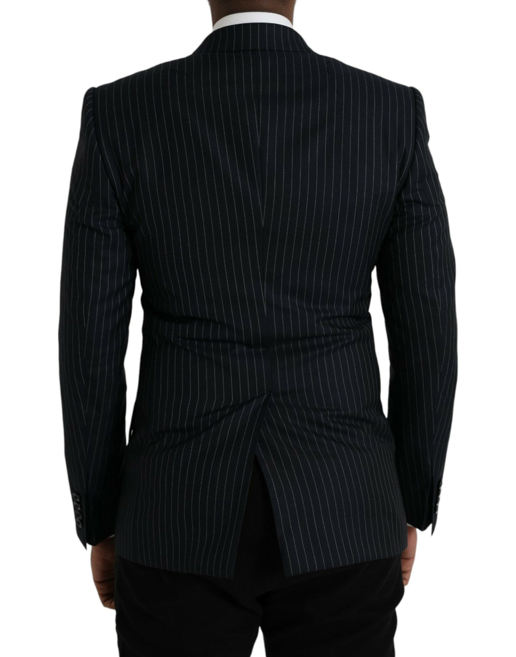 Dolce & Gabbana Blazer croisé SICILIA noir à rayures