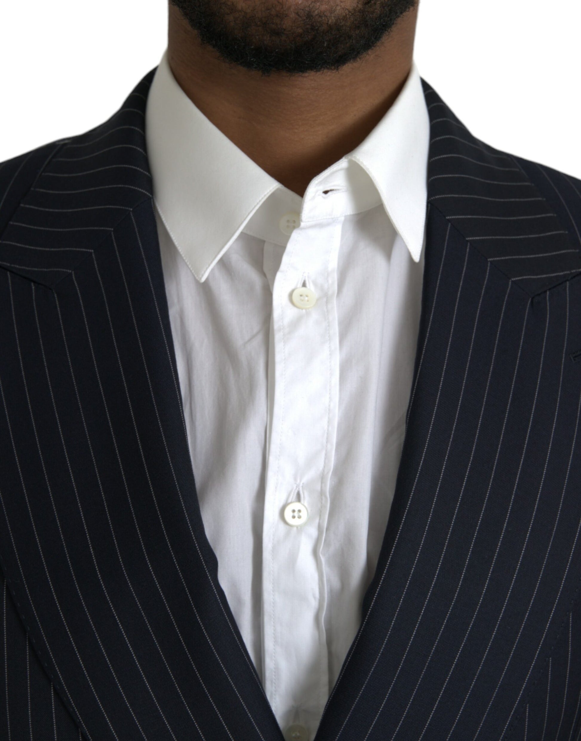 Dolce & Gabbana Blazer croisé SICILIA noir à rayures