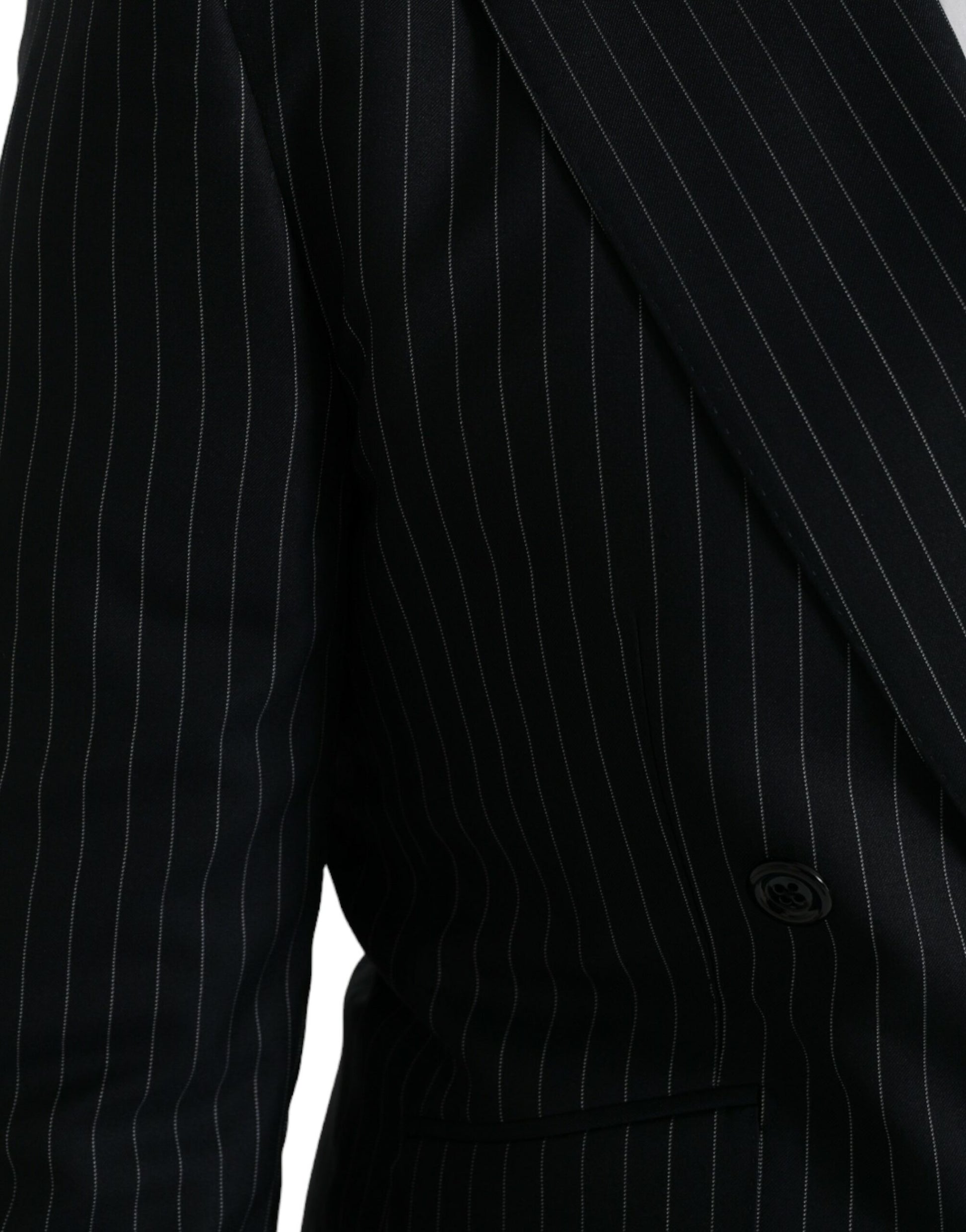 Dolce & Gabbana Blazer croisé SICILIA noir à rayures