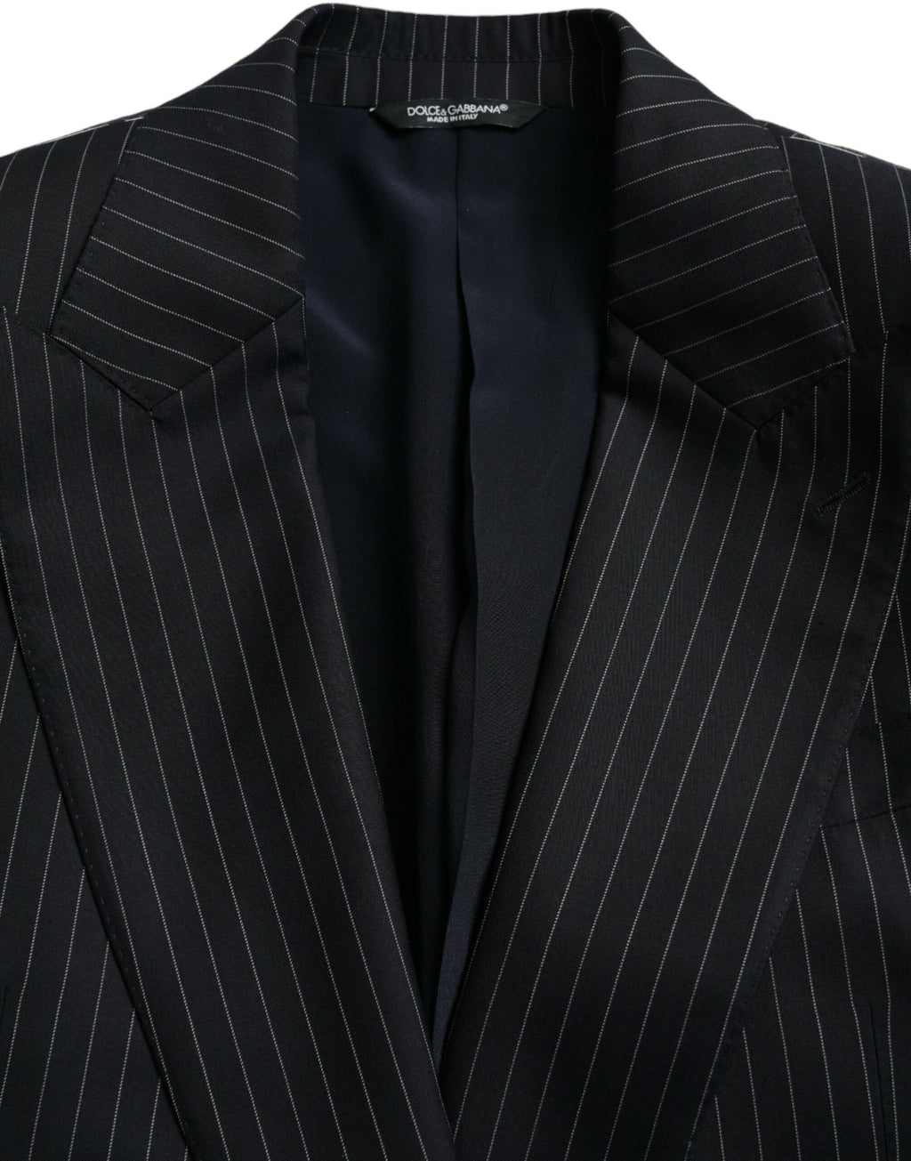 Dolce & Gabbana Blazer croisé SICILIA noir à rayures