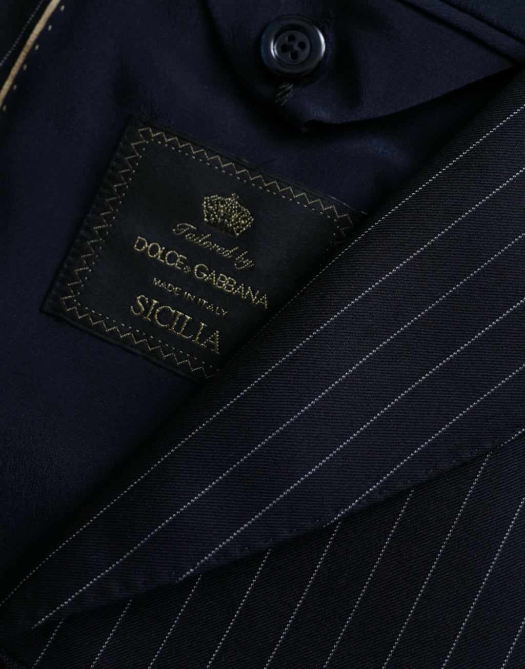 Dolce & Gabbana Blazer croisé SICILIA noir à rayures