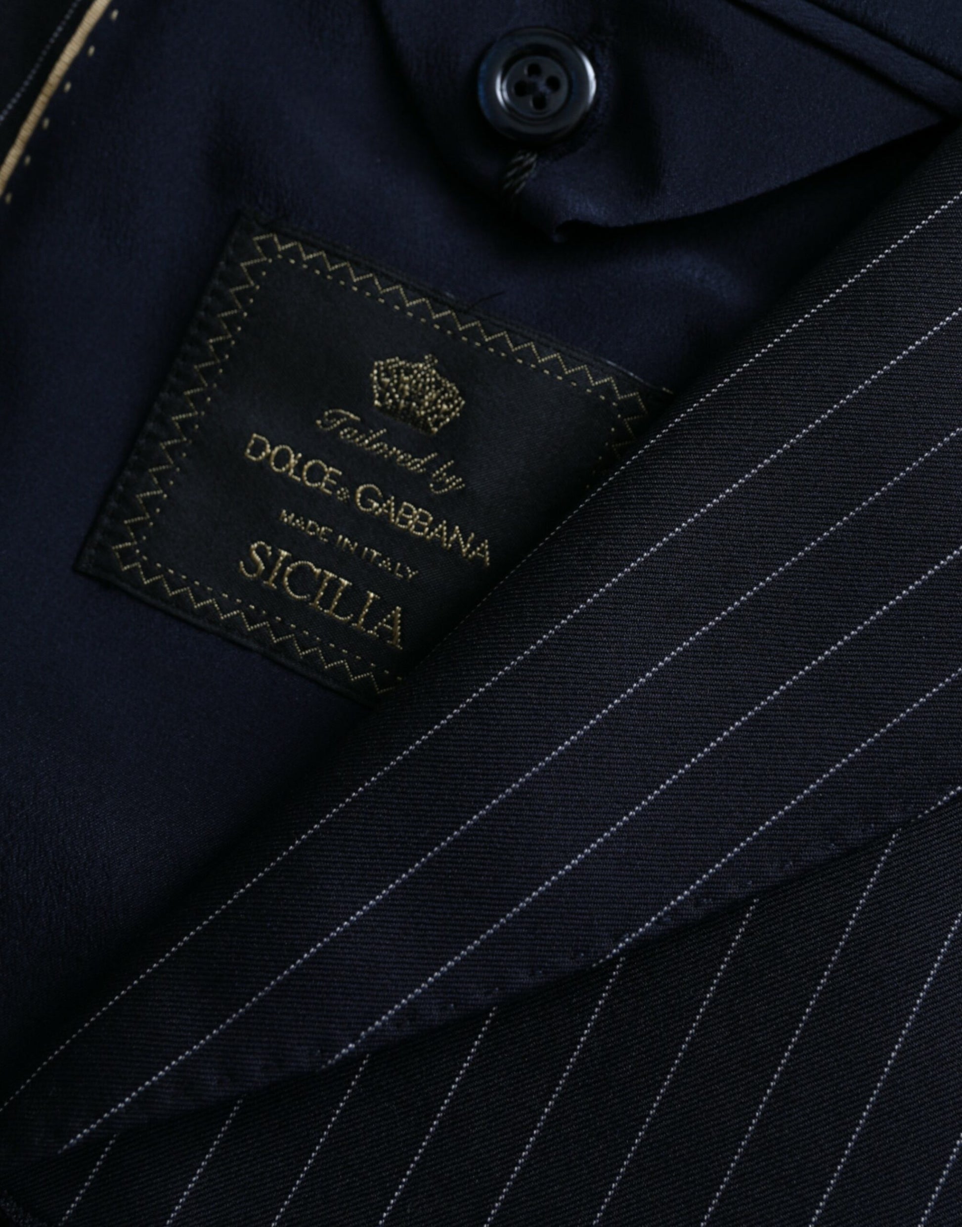 Dolce & Gabbana Blazer croisé SICILIA noir à rayures