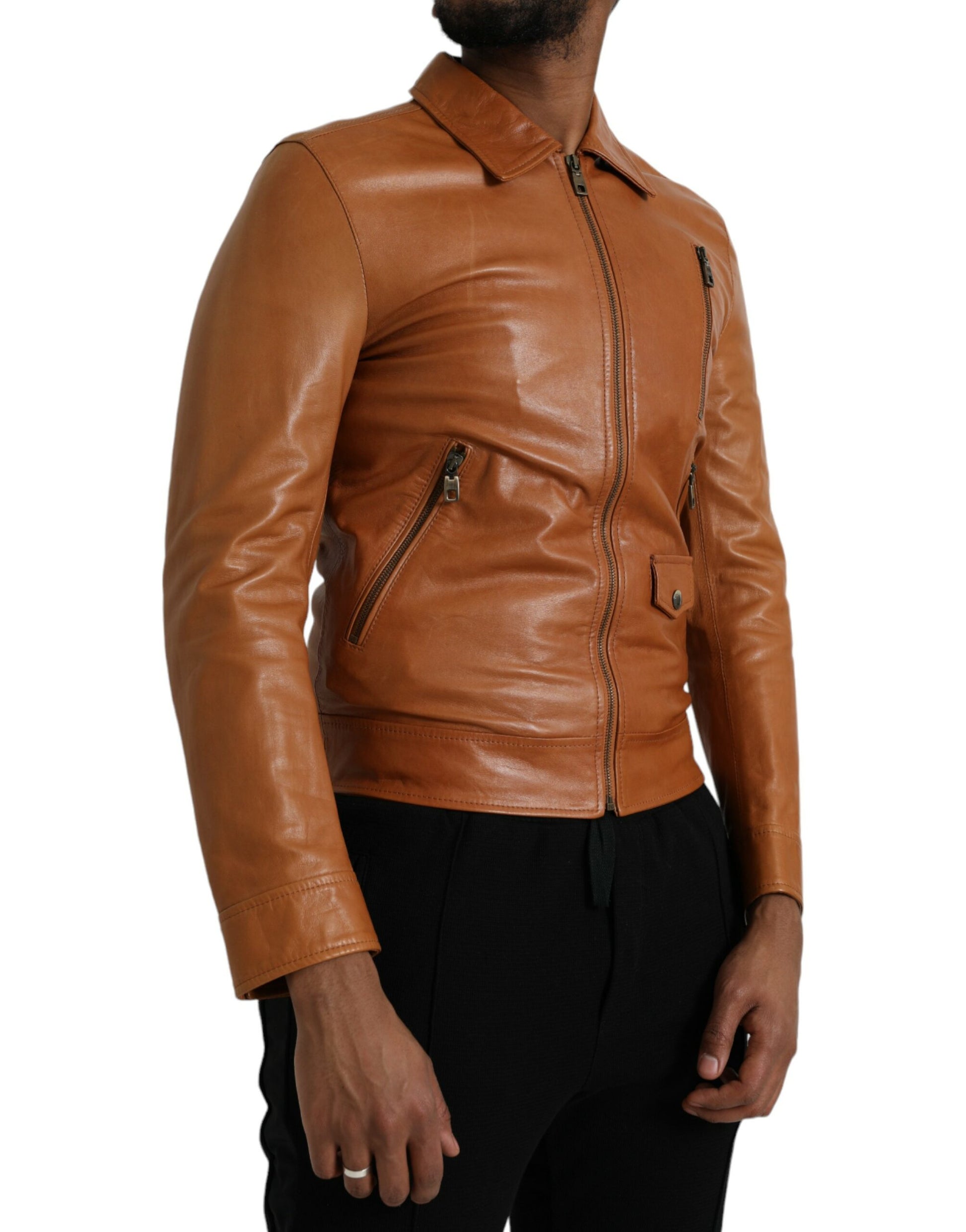 Dolce & Gabbana Brown Leather Jackets for Men alternate view