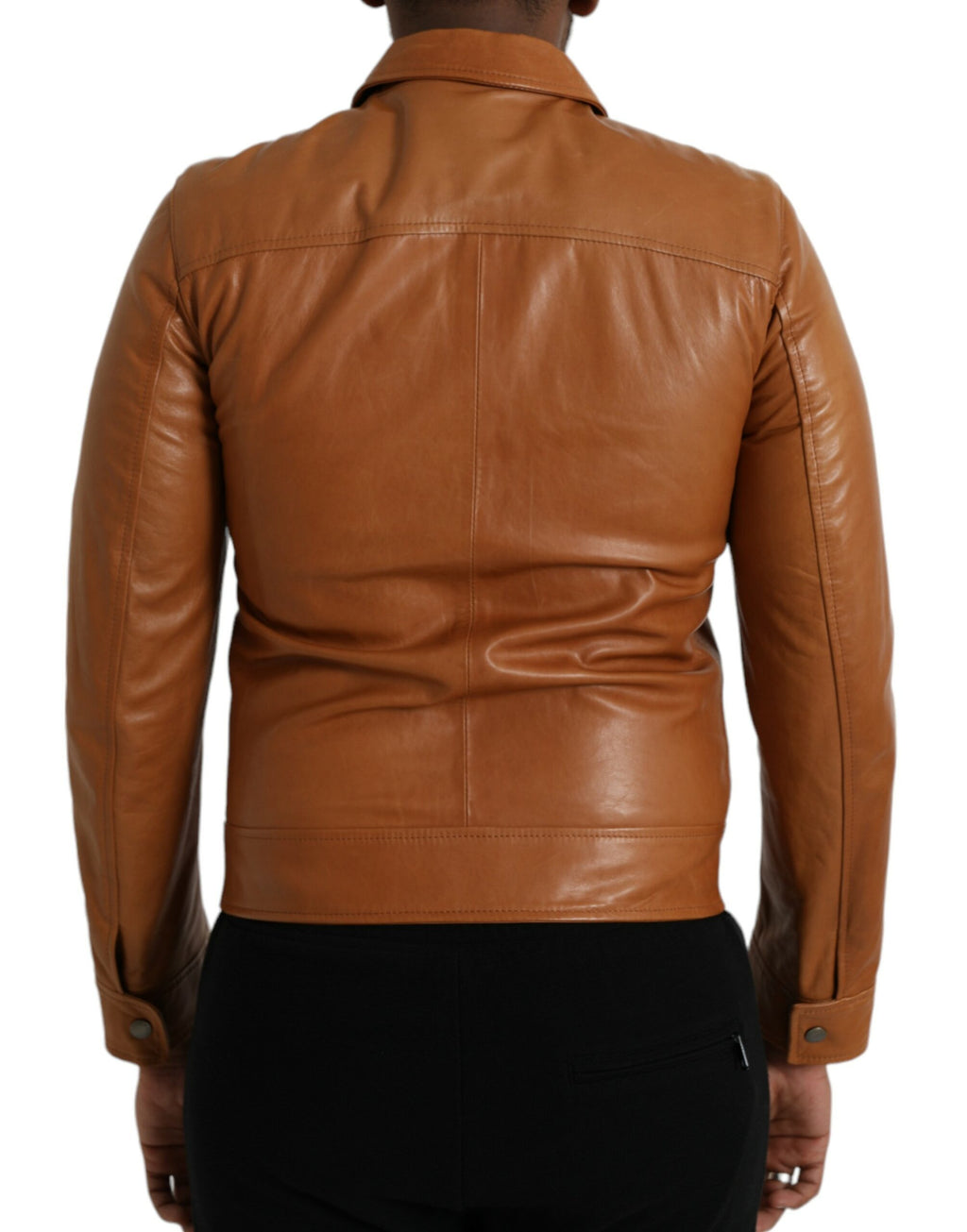 Dolce & Gabbana Brown Leather Jackets for Men detail view