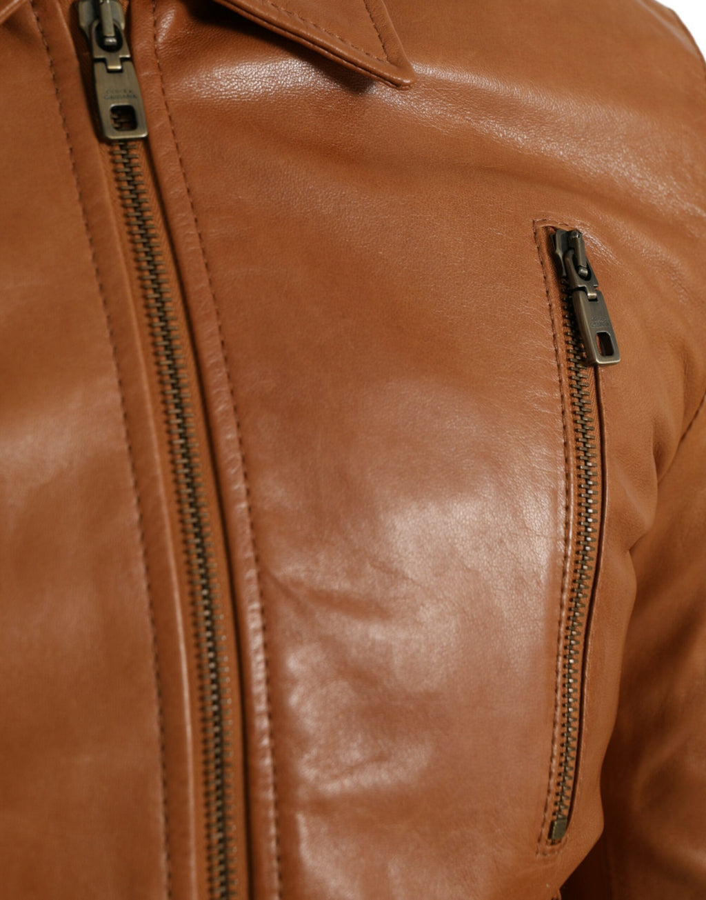 Dolce & Gabbana Brown Leather Jackets for Men additional view