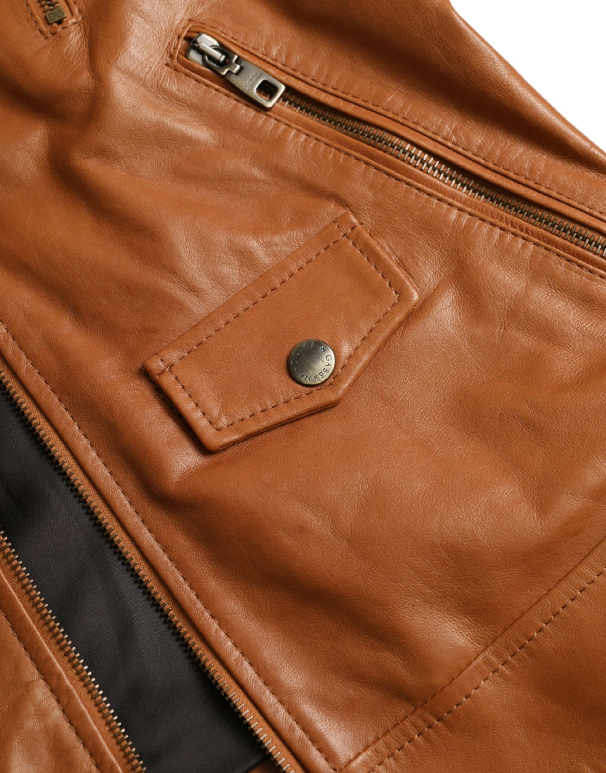 Dolce & Gabbana Brown Leather Jackets for Men additional view