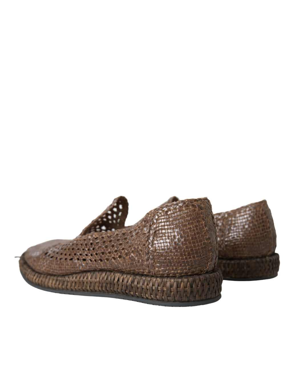 Mocassins décontractés en cuir tressé marron Dolce & Gabbana