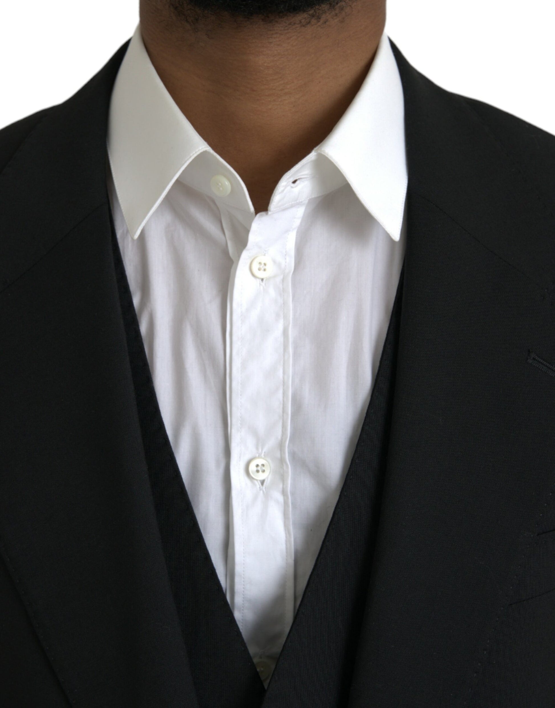 Dolce & Gabbana Black Three Piece Suits for Men side view