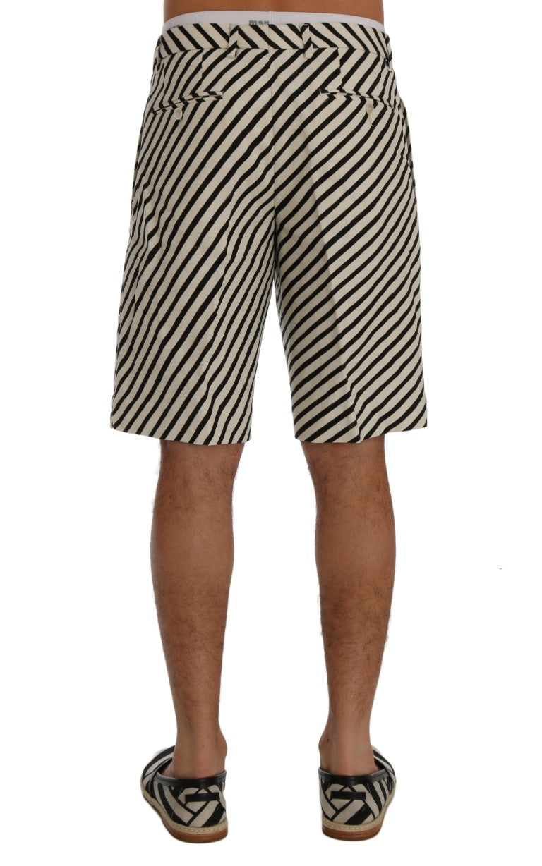 Short décontracté Dolce & Gabbana en chanvre rayé blanc et noir