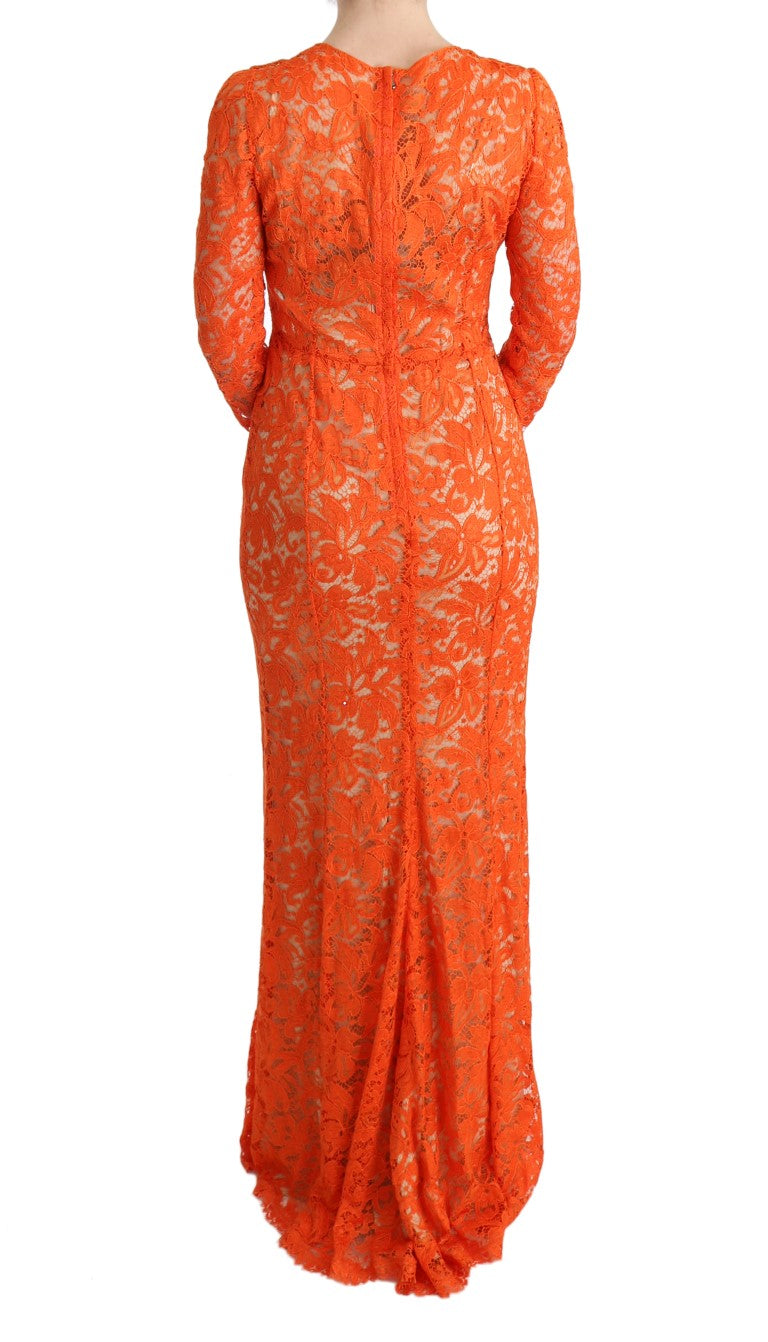 Dolce & Gabbana Orange Long Dress for Women detail view