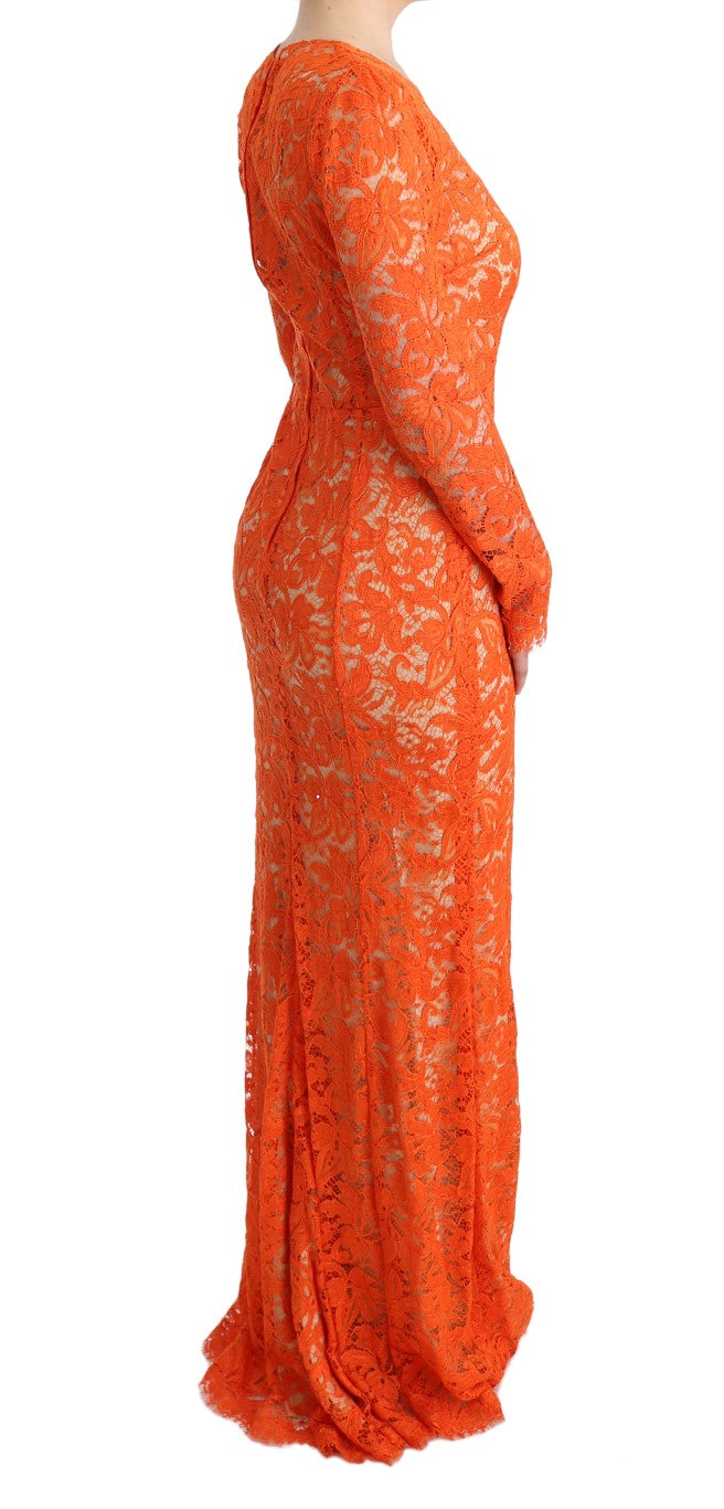 Dolce & Gabbana Orange Long Dress for Women side view