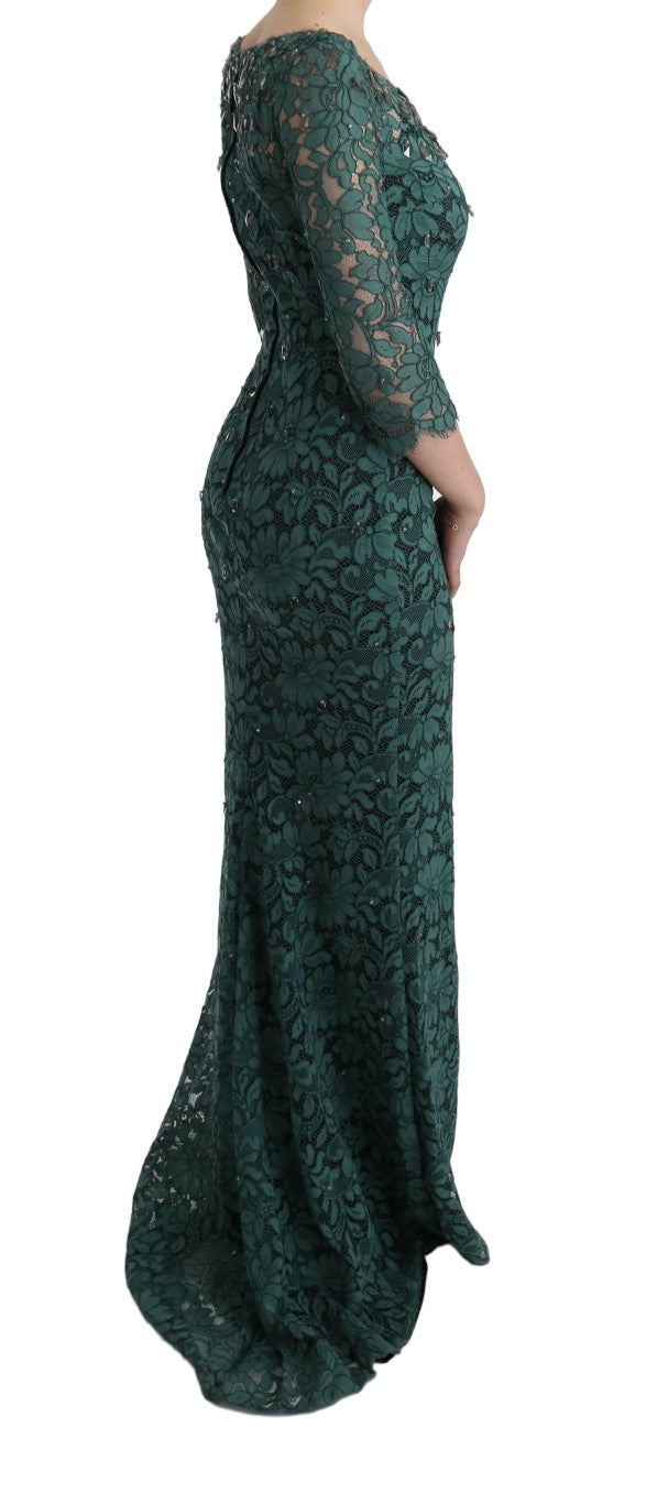 Dolce & Gabbana Green Long Dress for Women side view