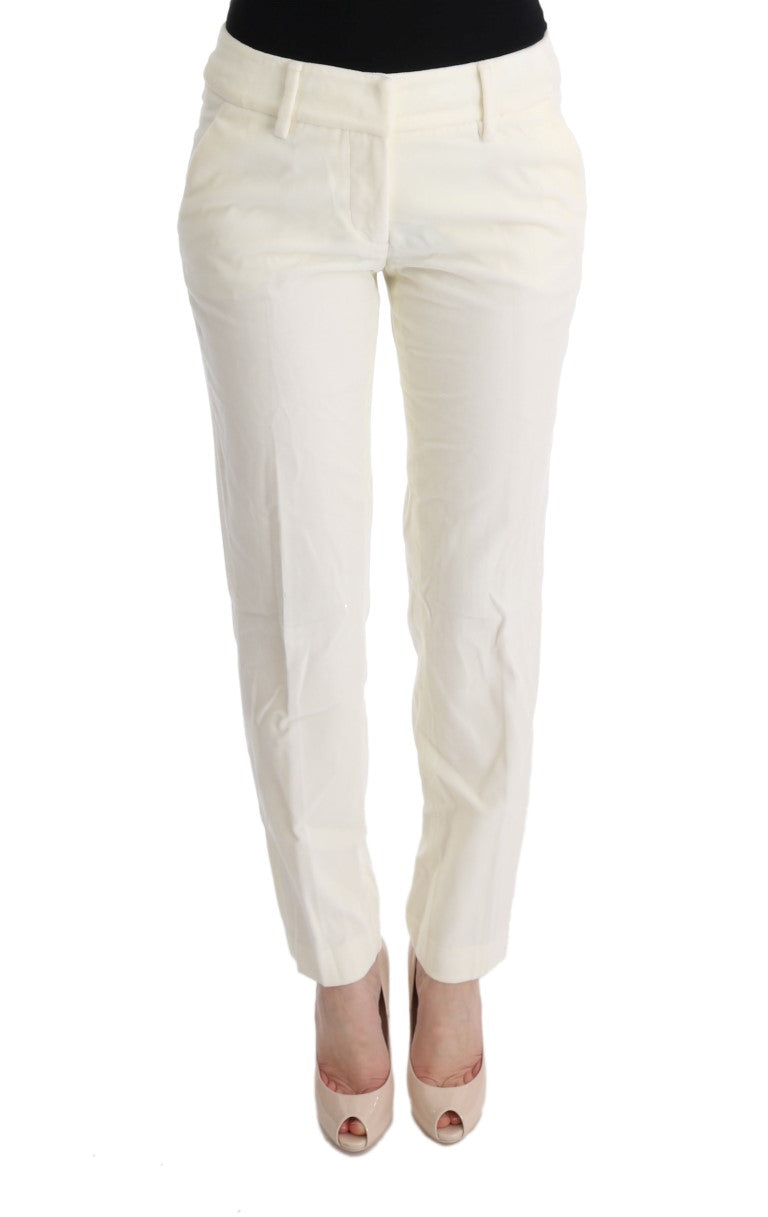 Pantalon décontracté coupe droite en coton blanc Ermanno Scervino