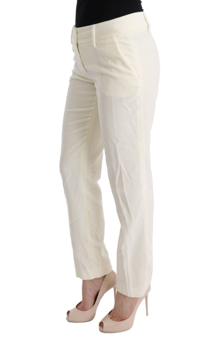 Pantalon décontracté coupe droite en coton blanc Ermanno Scervino