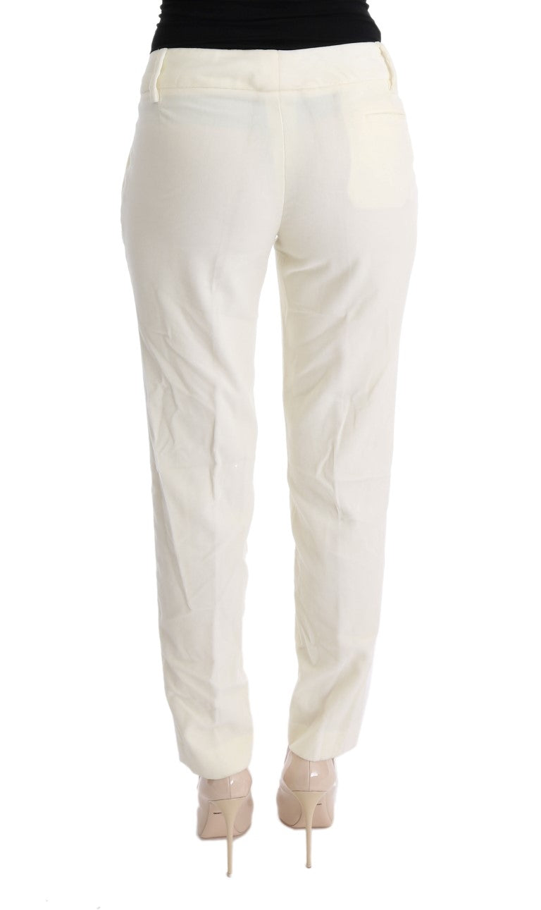 Pantalon décontracté coupe droite en coton blanc Ermanno Scervino